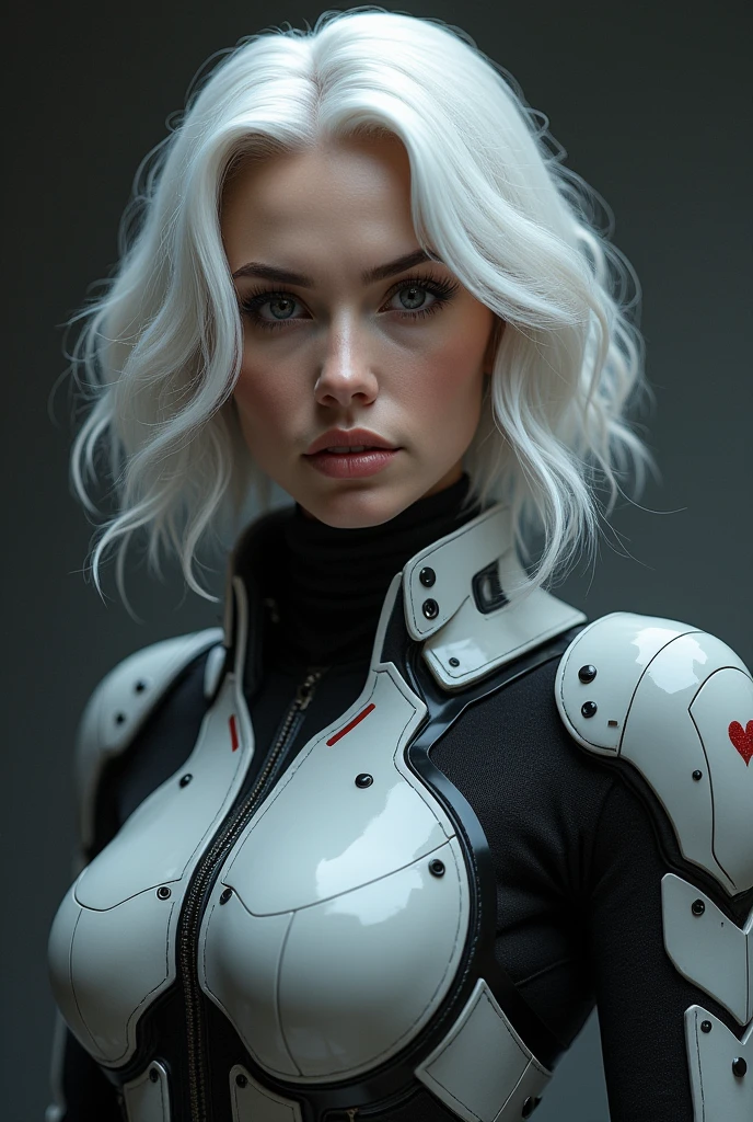 (masterpiece, best quality:1.2), woman with blonde hair posing for a picture, blonde hair and large eyes, pale-skinned perfect face, pale white face, with pale skin, 🤤 girl portrait, faint red lips, pale fair skin!!, red lips, pale skin and dark eyes, lovely delicate face, portait photo profile picture, hyper punk background, (humanoid cyborg:1.4) with (technological cyborg suit:1.4), (standing and looking to straight:1.4)
