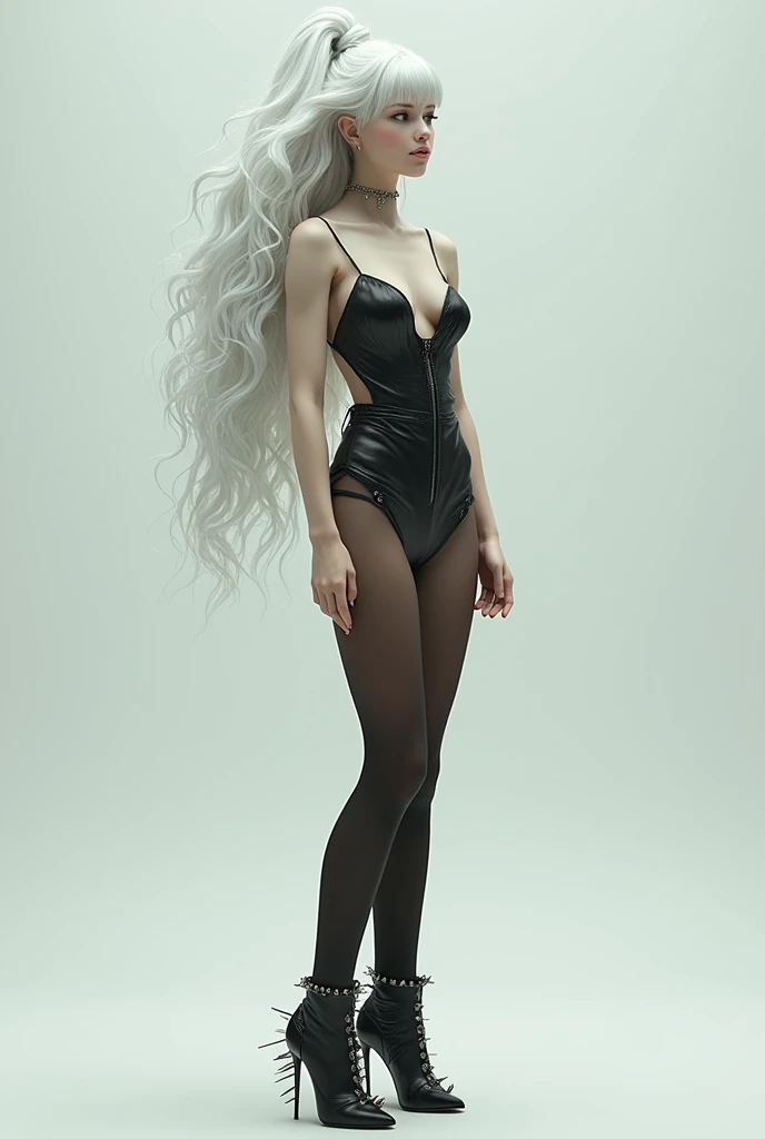 ((full body:1.4)),(black clothing:1.3).Club Med beach at night. Cute 18 yo (albino:1.4)woman of Slavic descent.(short:1.1), , long white hair, gray eyes, ((very pale:1.4)). Innocent look. Gentle spirit.(virgin), (black bikini, sandals).hat,(joy),((smile)).Masterpiece, best quality(highly detailed:1.2),(detailed face and eyes:1.2), depth of field, 8k wallpaper, studio lighting, core shadows, high contrast, bokeh.