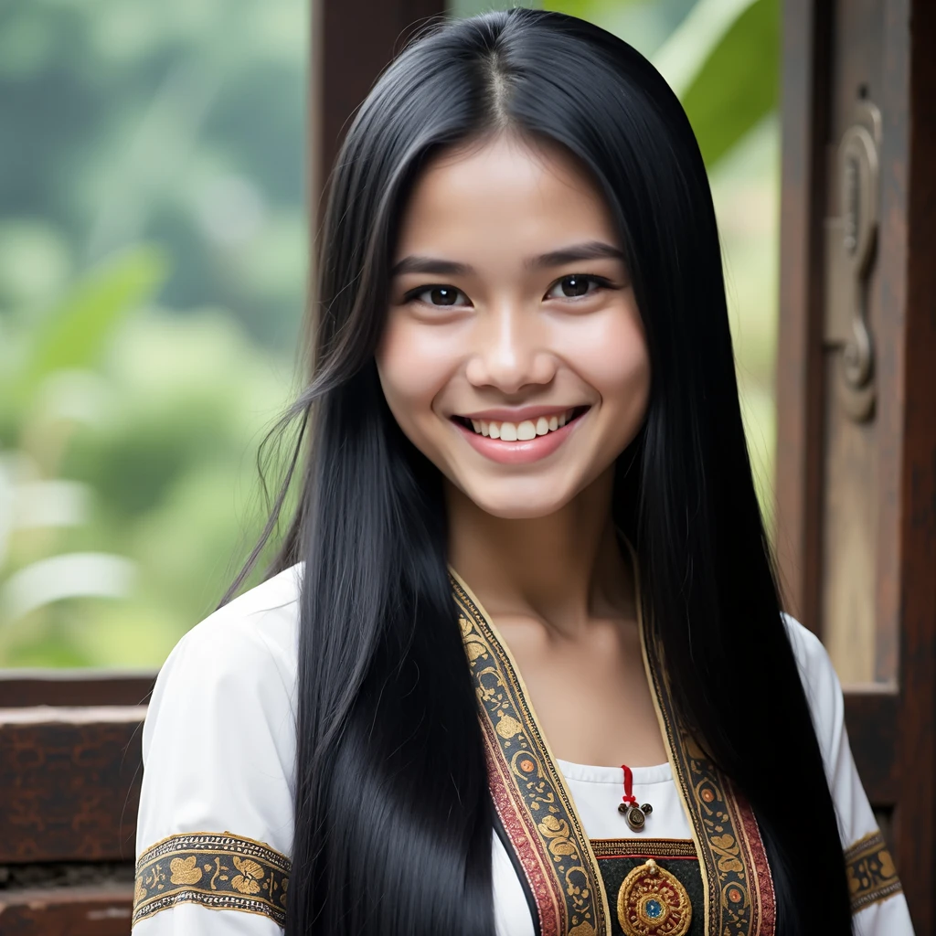 generate a typical Cambodian girl with Cambodian traditional instruments. the person has beautiful eyes. Also, she is wearing Cambodian traditional clothes.