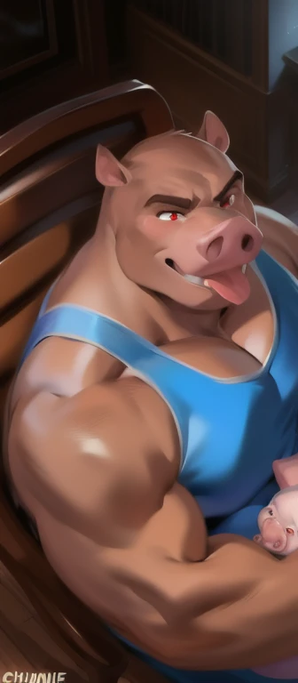 Super muscular boar beastman,(Wear a uniform:1.2),Blindfold,Painful expression,Mouth open and tongue out,Standing with your legs apart,Pro wrestling,Tied with a noose behind your back,The body is tied with rope,Man stroking his penis,,(A lot of semen in the body:1.8)