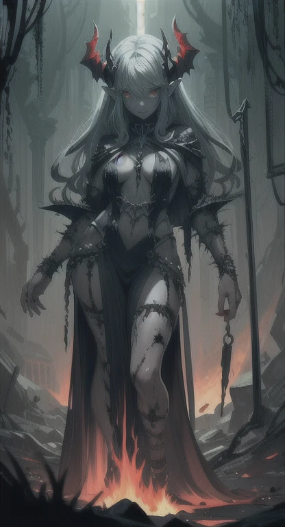 Hell fortress life, mutated, archdemon Mauri, female creature,