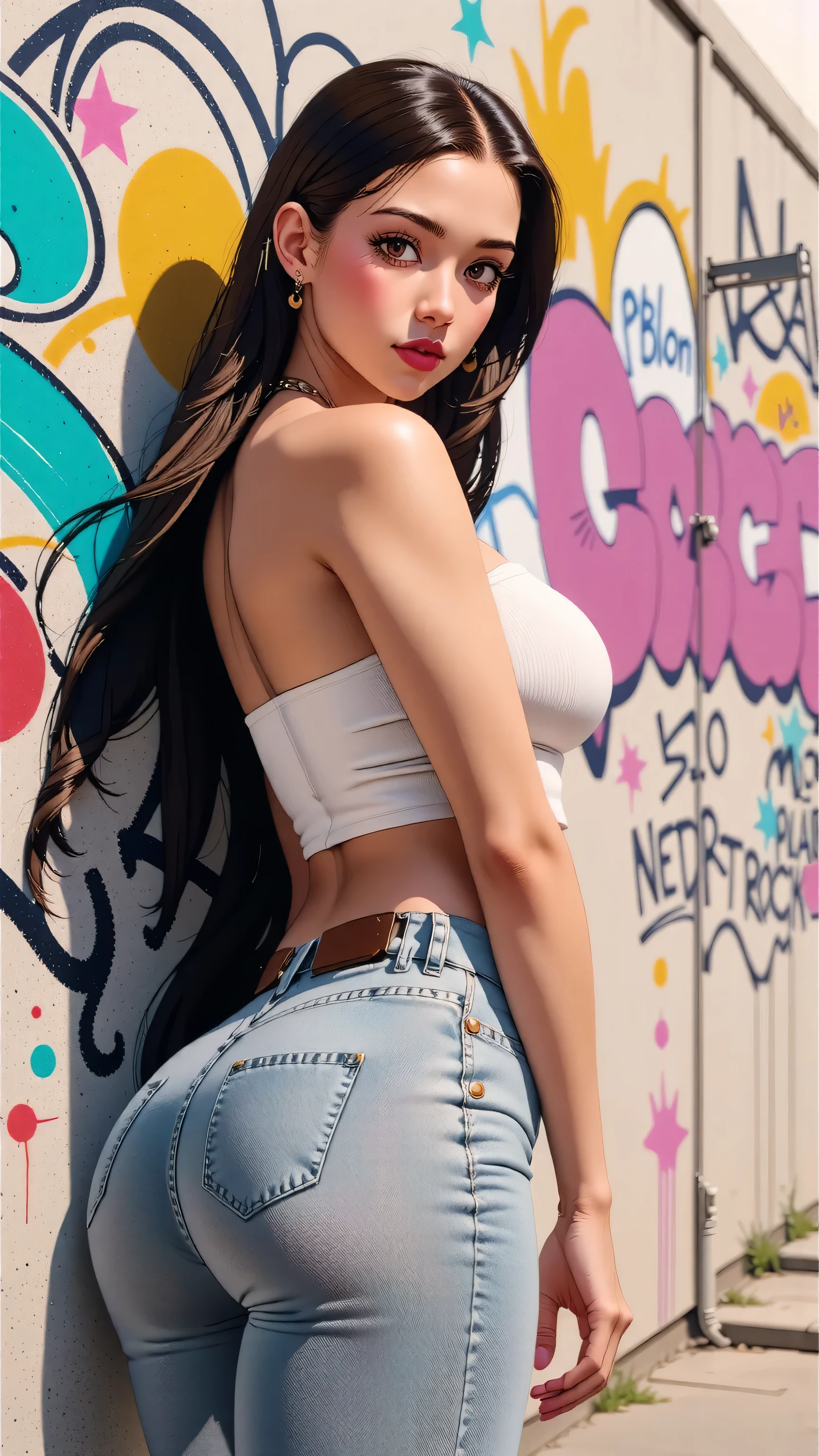 (photo realist: 1.4), (hiper realist: 1.4), (realist: 1.3), (smoother lighting: 1.05), (Improve the quality of movie lighting: 0.9), 32K(Aumentar a beauty da textura da pele: 1,1, better quality, (beauty), masterpiece, Physically based rendering, ultra high resolution, masterpiece, best quality, full body, Mio Serizawa, a standing girl with long hair wearing mini shorts, earrings, sneakers and tied shirt, navel, beauty face, big breast