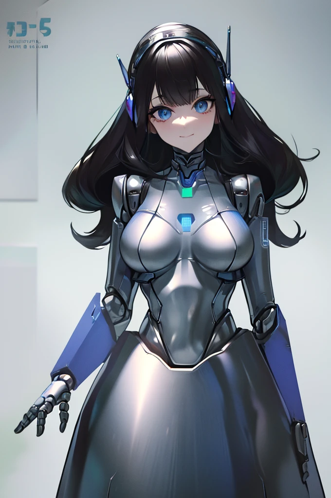 ((masuter piece:1.5)),((Finest quality)),(super precision),8k picture,Top quality anime,Highest level of resolution,sharpnes,Clear,The world of the near future:1.4,((perfect anatomia:1.5)),(Perfect depiction, Unbroken body:1.5),Detailed down to the smallest detail,Phenomenal depiction,((1 Cyborg Woman,Machine body:1.9),(Lustrous black hair)),(Beautiful and neat face),((Beautiful shiny mechanical eyes:1.3),((Slim body,parting line:1.4),thin-waist,pretty skin,Beautiful legs,(deadpan),(Detailed and detailed bodysuit),