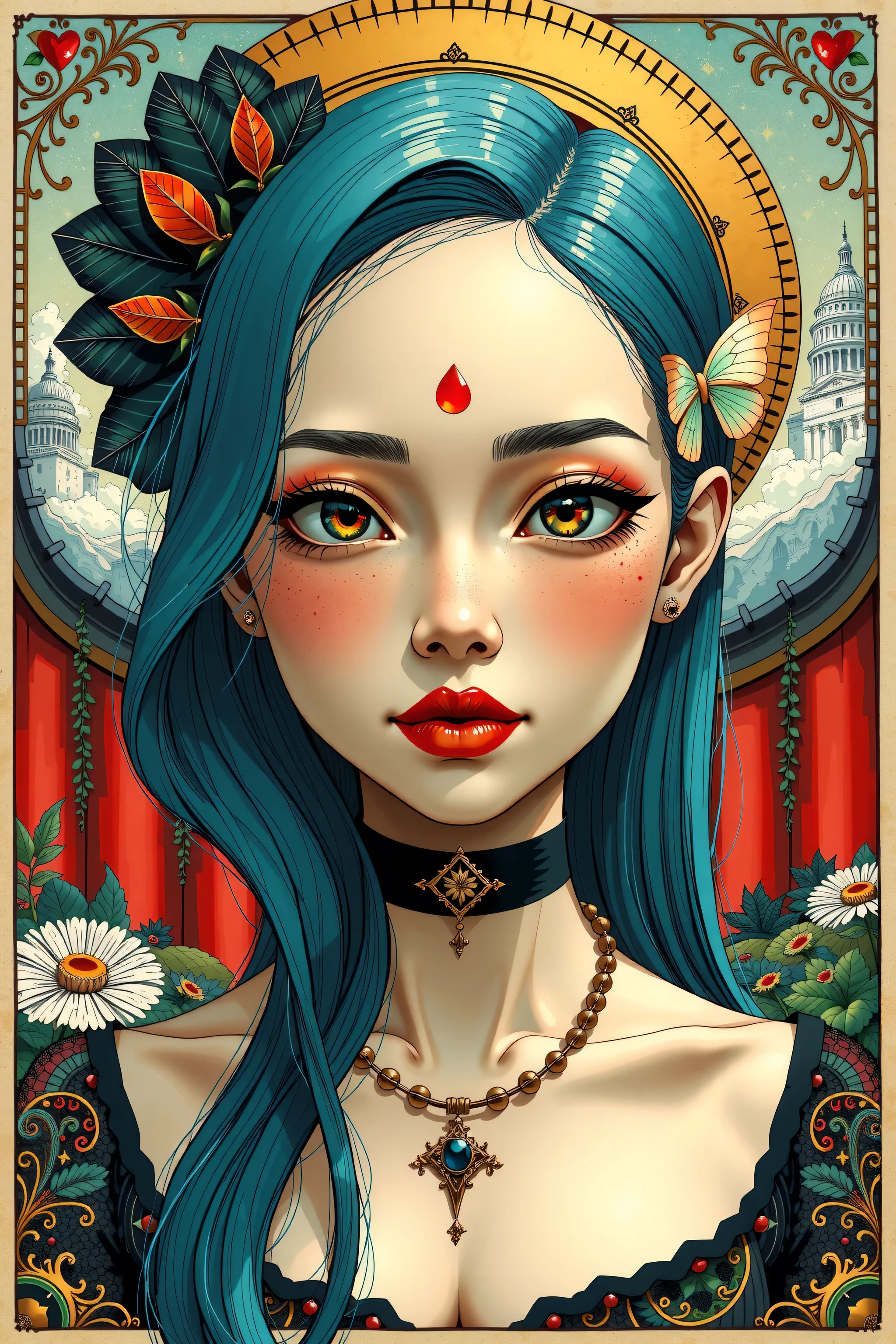 Super beautiful shining big eyes、Ankimoor、1 rapper with scary hair with tattoos、White and red sexy clothes(cammel toe)、Graffiti background、(masterpiece)、(top-quality:1.2)、absurderes、intricate detailes、florals、fronds、roots