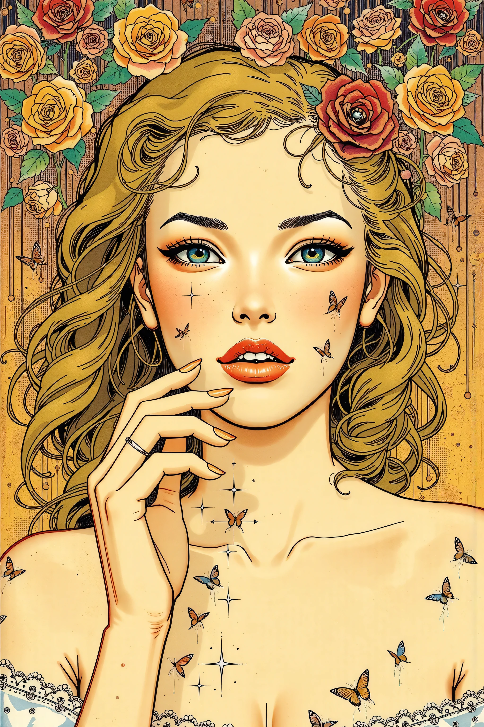 ((best quality)), ((masterpiece)), (detailed), perfect face, surreal, art nouveau, in the illustrative style of moebius