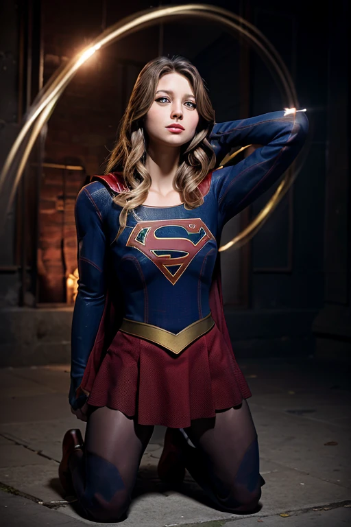 a handcuffed super girl getting raped by an evil squirting, space, space ship, futuristic, bdsm, bondage, , , forced, sexual intercourse, handcuffed, restrained, tattered red skirt, Melissa Benoist face, Melissa Benoist, beautiful face, hyper detailed face, eyes close, painful face,