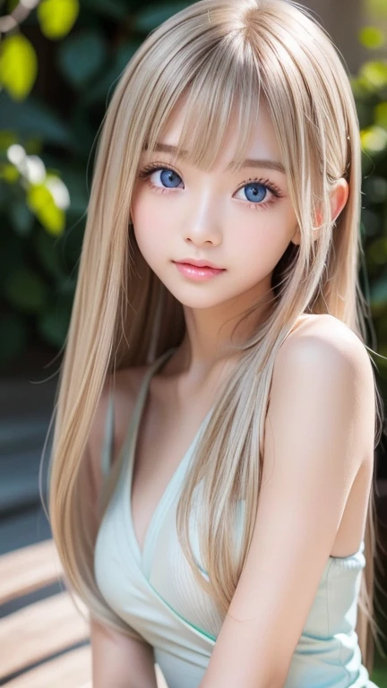 the cutest face,sparkling clear attractive large glowing pink eyes, 11 yo,very beautiful cute girl, exquisite smooth and silky hair, white fair skin