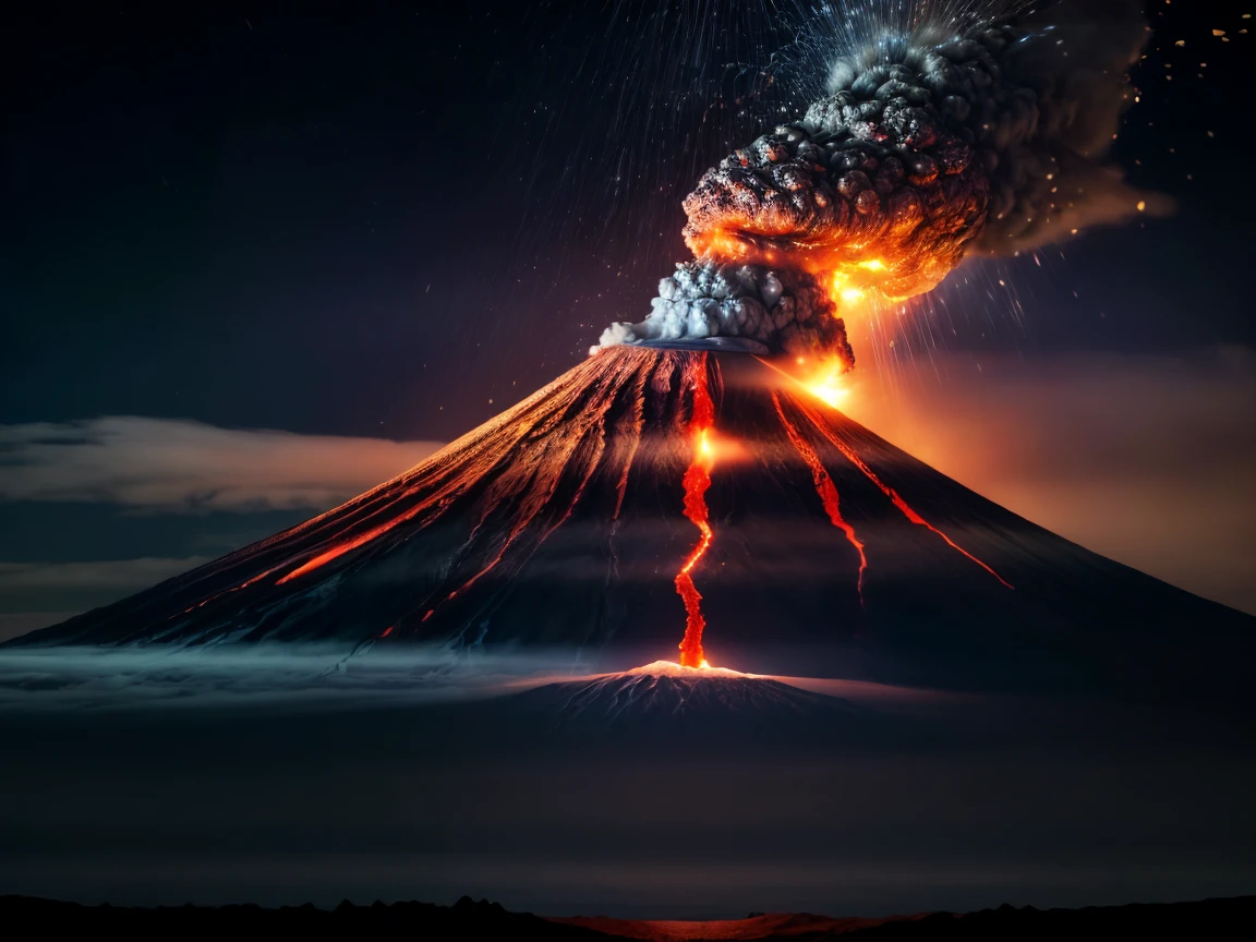 volcanic eruption, realista