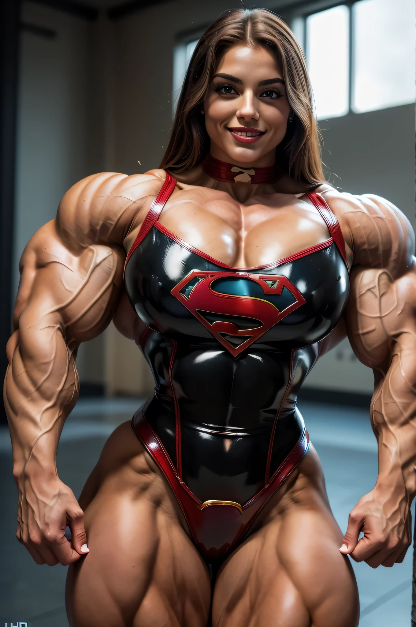 (beautiful girl face:1.45), megan fox as a vampiric muscular red carnage, (mouth wide open with tongue out:1.25), (red carnage anatomic muscular bio-mecha muscle suit:1.25), (body totally covered in muscles, veins, tendons), (perfect muscular anatomy), (fake large breasts:1.45)