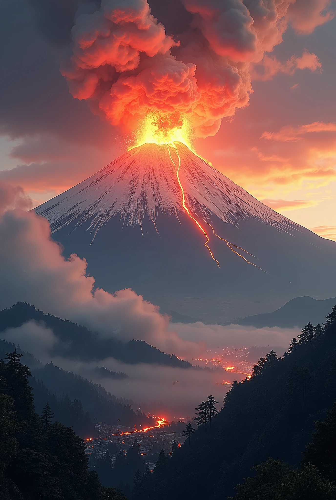 Mt. Fuji eruption