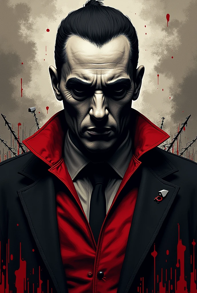a portrait of a gangster, splash art, dark color