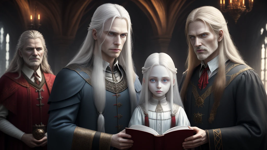 ", father of Alaric Wammai Pr, long hair, white bronze, red eyes , , and mother, pure white long hair, pearl blue eyes
And people in the family,Hogwarts World ,  Old Ancient Mansion ,  Forbidden Room ,  Magic Book , and ancient spells, and has a red aura, ,  The medicine, makes himself stronger and has a subject ,White skin,, and each with a different eye color 