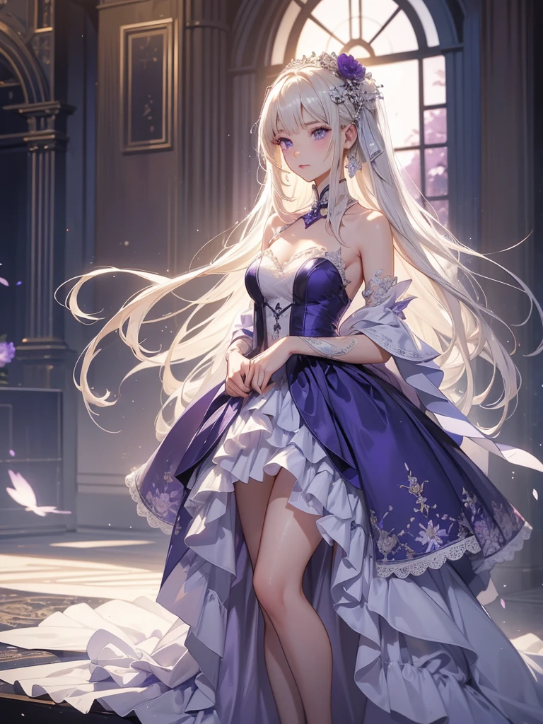 Princess, princess dress, long dress, crown , windy, stockings, dress lift, earings