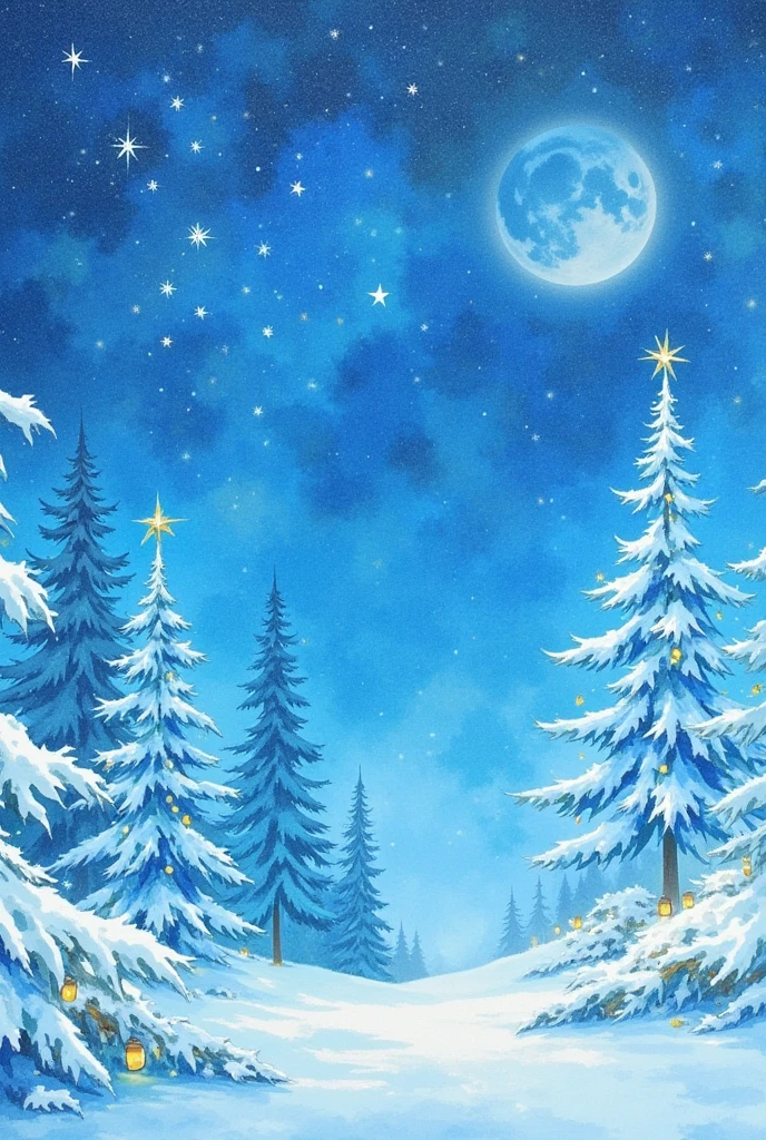 blue christmas background watercolors