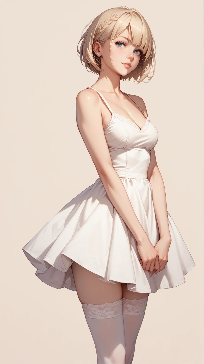 a drawing of a woman in a white dress and hat, concept art by Artgerm, tumblr, art nouveau, style artgerm, white dress!! of silver hair, white gown, style of artgerm, artgerm style, cute elegant pose, like artgerm, in style of artgerm, ! dream artgerm, dressed beautiful gown