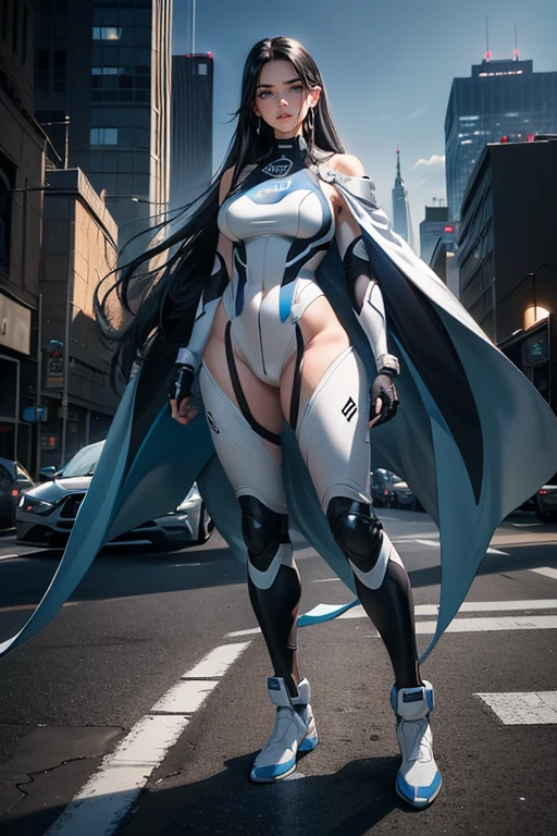 nspired,masterpieceabadon city,2b,nier automata, mecha armor, realistic, ,white suit,mecha leg,neon suit,detailed white skirt,mecha wing,