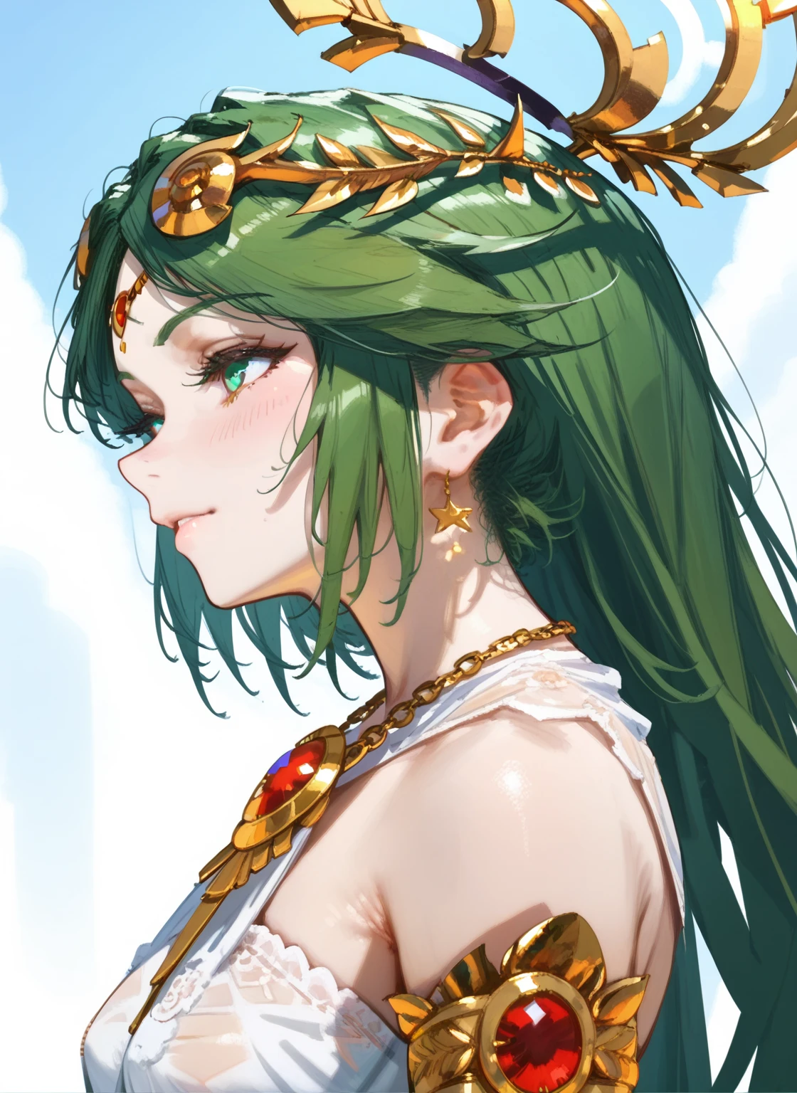 Palutena, pit, blojob, side view, smaller male