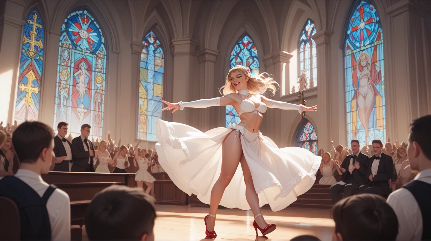 tutu dancer, cheveux en chignon, upskirt, (((seins nus))), (((nude tits))),robe déchirée, hard nipples, braless, poitrine nue,tétons pointus et humides, culotte en dentelle blanche, nombril et seins visibles, seins exposés, mamelons gonflés, aréoles pâles et dures, pretty lolita, jeune femme naturelle, joli visage juvénile, woman dancing on the stage, robe transparente très courte, string dentelles , lace upskirt , sourire taquin, j'essaie de me montrer, jolie femme, Plan très rapproché, Bon, dans un théatre italien, intérieur, blond, petits seins pointus, tétons tendus et pointus, topless, upskirt, culotte en dentelle blanche, string humide, cuisses ouvertes, camel toe, nipslip, small breast