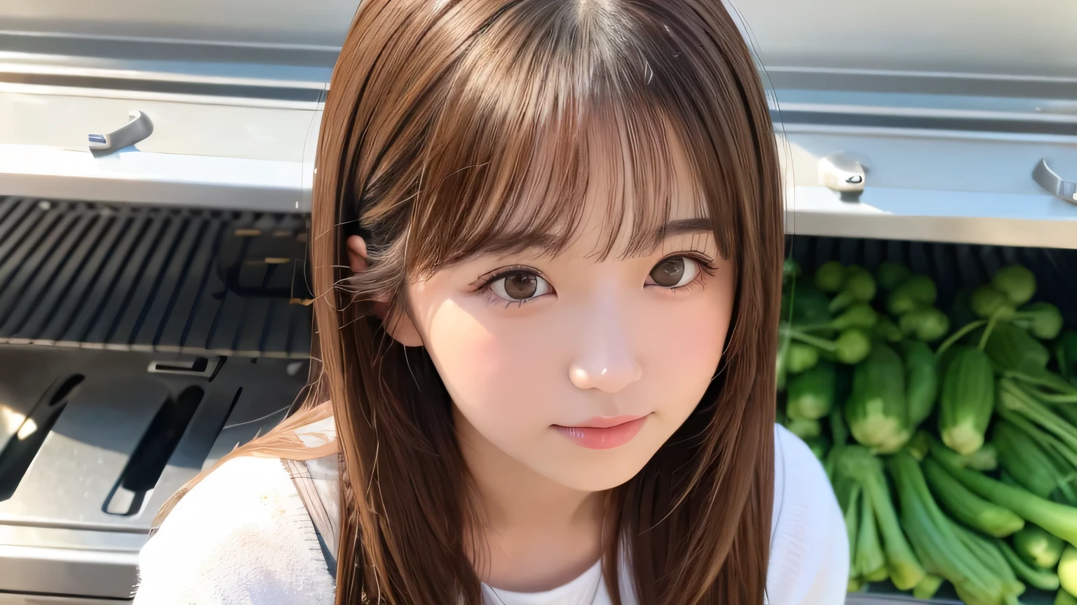 A masterpie, beste Quality, 8K, absurdist, (upper-body:1.4), white shirts, beautyful girl, Clean face, looking at the viewers, Sorrisos, ultra realisic, a highres, pictures, sharp-focused, HDR, face lights, Dynamic lighting, Movie lighting, Professional Shadows, beautiful cityscape background, Supreme Details, extremely detaild, 超detailded, finelydetail, authentic skin, Delicate facial features, detailed face and eyes, Sharp pupils、Realistic pupils