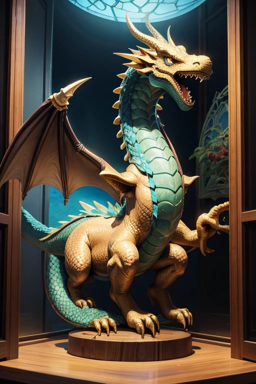 Create a large dragon bound with chains