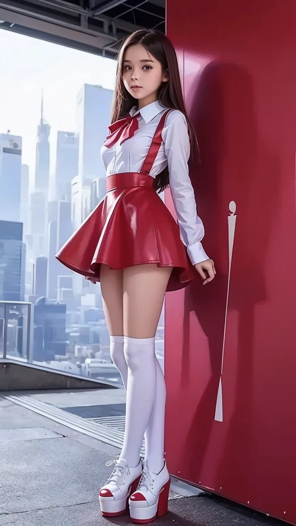 (full body:1.5),(looking at viewer:1.4),(??????? correct:1.3),(In the paradise of the day:1.3),(Wearing Very thick Printed Pantyhose and JK Student Dress Printed Pleated Skirt and JK uniform leather shoes,and a large amount of decoration :1.3), (A high jump posture:1.3),(In pink|amarelo|blue colors|green color|red colour|white colors|black in color|purpleish color|greys|Beige|Flesh color 1.4),,(Accurate and perfect face:1.4),(Clothing Gloss:1.25),(Skin reflection:1.25),hyper HD, Ray traching, reflective light,structurally correct, Award-Awarded, high detal, lightand shade contrast, Face lighting,cinmatic lighting, tmasterpiece, super detailing, high high quality, high detal, best qualityer, 16k,high contrast,