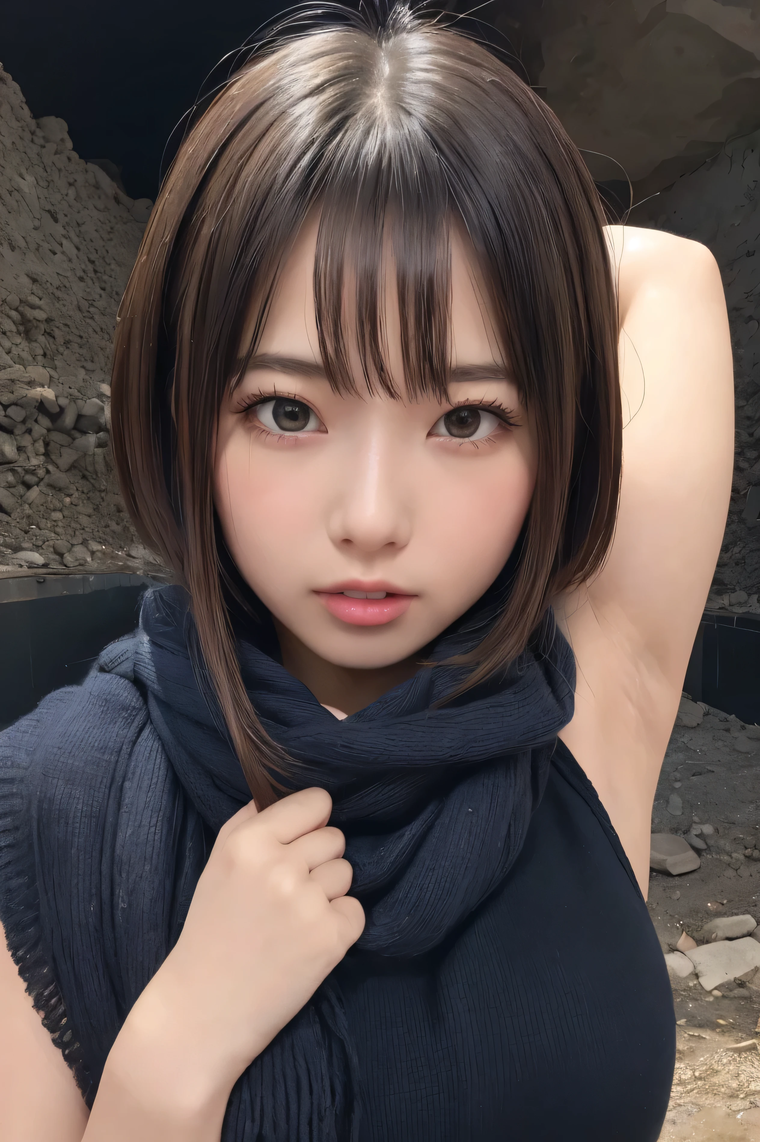 ((    in the coal mine without makeup   、   closes the eye 、   closes her mouth:1.2))、(  realistic  、  Photo realistic  、  super detailed、   It's on the inside of 、 and has the most detailed skin 、  top quality、   Masterpiece   、   超 high definition  )、     very short hair    、、   high school girl with visible armpits 、   young girl、   1 girl、 bang 、 double eyelid、Drooling eyes、   The Face of Japan  、purity、Double teeth、  Realistic skin type 、Thick muffler、   grey scarf   、  fluffy hair that pulls the body together、((   the hair is a muffler   :1.3))、   red cheeks   、   the wind is blowing 、that&#39;   snow is falling   、 knight 、illumination、 and the light shines from behind   、 cute face、 perfect body、 thin waist and Big Breasts  、 slender legs 、 Big Breasts 、 realistic skin、 full body image 、（repay、8k、masterpiece：1.2）、 Japanese woman with a viewing angle of、22 years old、（  high definition beautiful face ）、 amazing face and eyes、（ top quality：1.4）、（ super detailed）、（  High Definition CG Integrated 8K Wallpaper ）、 high definition 、  High Definition Raw Color Photo 、 professional photos、realistic portrait、 amazing face and eyes、 depth of field、（（ exquisitely designed、GORGEOUS COLORFUL ADULT OUTFITS ））、（（ exquisitely designed、 High Resolution Panty Portrait 、  high definition panty portrait、Highly Detailed Panty Drawing ））、（（ UNIQUE POSES SHOW YOUR PANTIES ）、（（  widens legs 、 raise your legs）） slightly open mouth 、（（（ lift the skirt yourself）））、（ lift the skirt yourself）、Panties with lace、Small panties、Attention to Panties 、