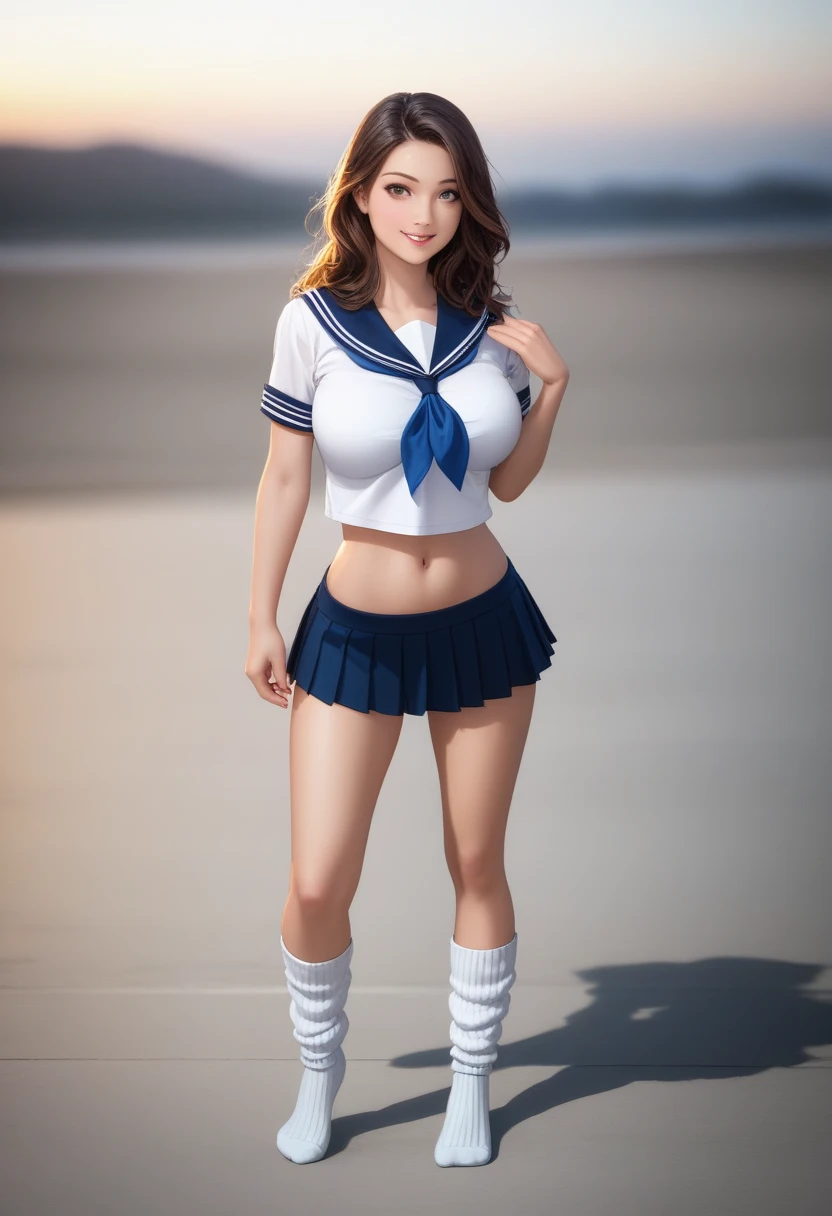 (((toppless))), (((Show off ))), (((Showing off the legs of the spread tread))), (((large full breasts))), (((show off cleavage))), extremely detailed CG unified 8k wallpaper, very fine 8KCG wallpaper, (masterpiece, Best Quality), High resolution, Ultra-detailed, ultra-sharp, 1 girl, full ,Naked, in beach, ((( Light sailor shirt, Sleeveless, Open front))), (((Navel))), (((Sheer Micro Mini Skirt))), (Beautiful face, Cute face, Detailed face), (((Detailed beautiful eyes))), BREAK, (((Sunny))), Perfect Eyes Eyes