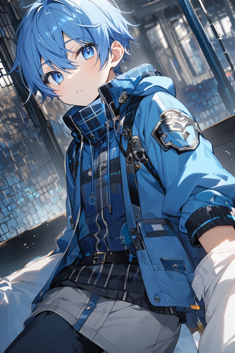 Mini、darkblue hair、male child
