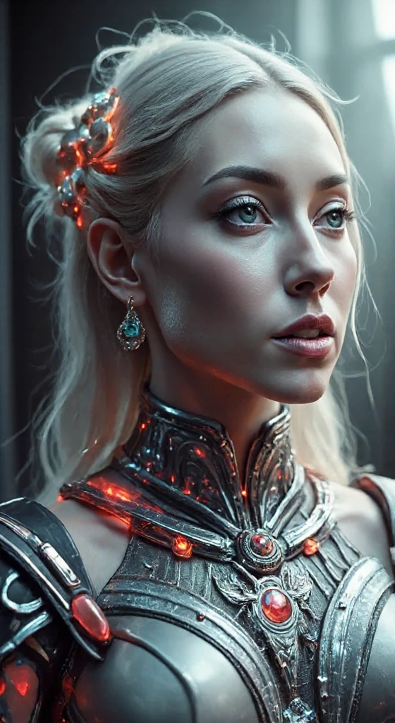 a young woman with fiery skin, isolated on a dark background, 4K resolution, ultra-detailed, photorealistic, dramatic lighting, cinematic, fantasy, digital art