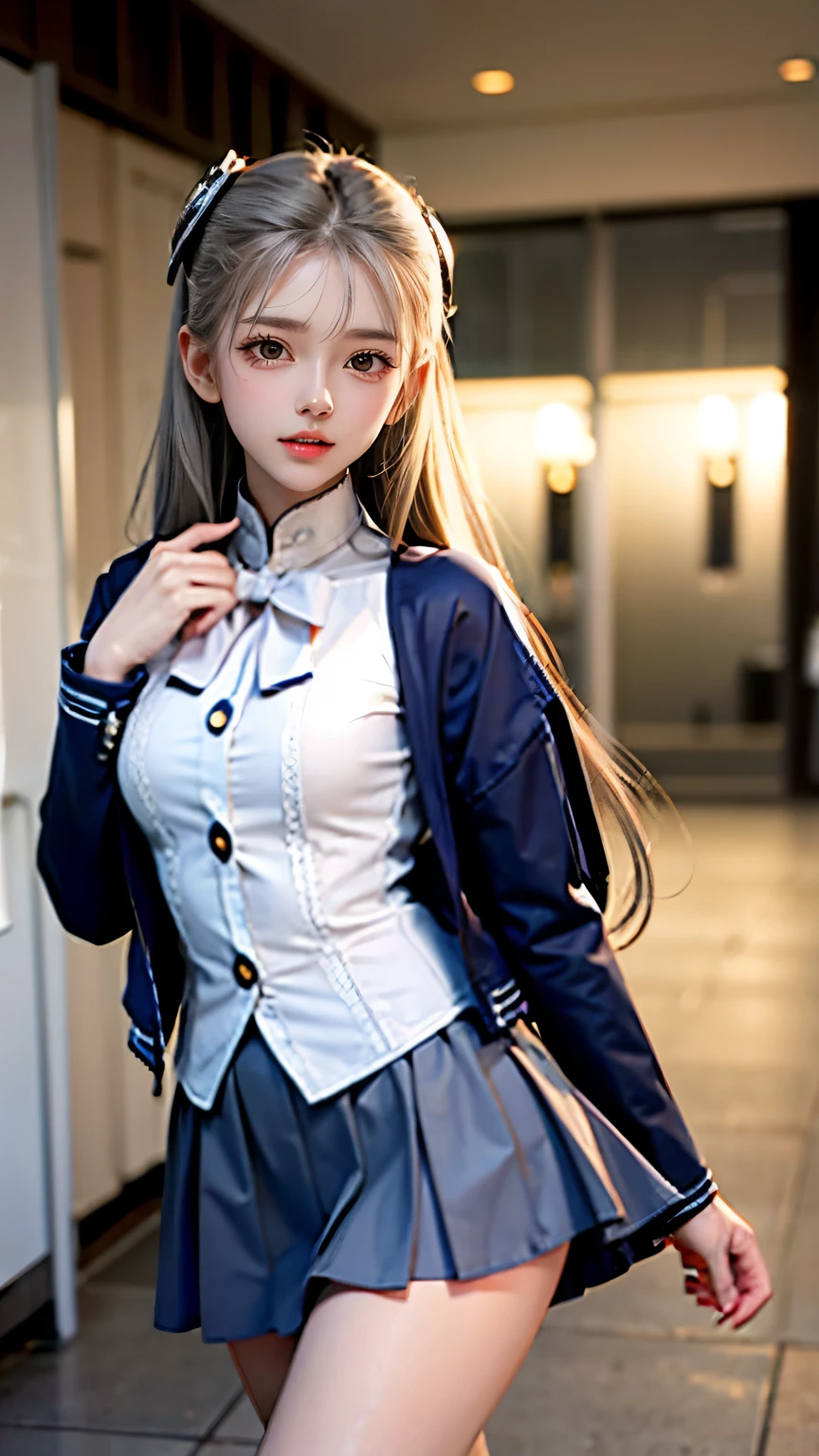 (high school girl uniform),(random pose),(Thin type:1.8),(big breasts),(random hairstyle),(Highest image quality,(8k),ultra-realistic,best quality, high quality, high definition, high quality texture,high detail,beautiful detailed,fine detailed,extremely detailed cg,detailed texture,a realistic representation of the face,masterpiece,Sense of presence)