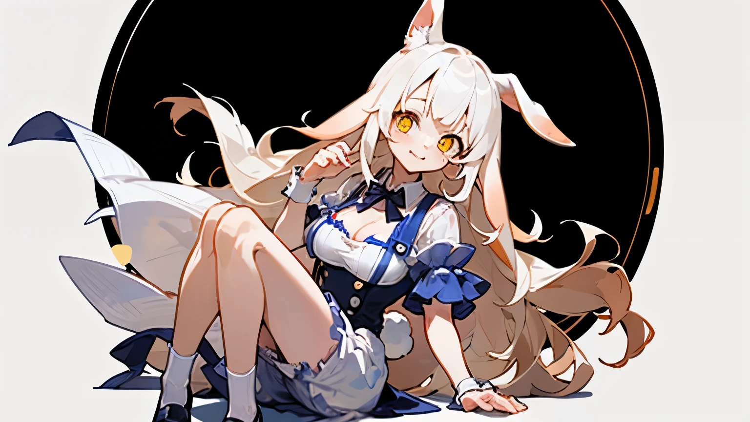 masterpiece、top-quality、1 mature female、(A MILF、brown skinned:1.6)、((A MILF))、(Nekomimi、a blond、poneyTail、High Ponytail:1.3)、Purple eyes、A smile、white jaket、Mini beret、a cool、makina、Delicate depiction、nightcity