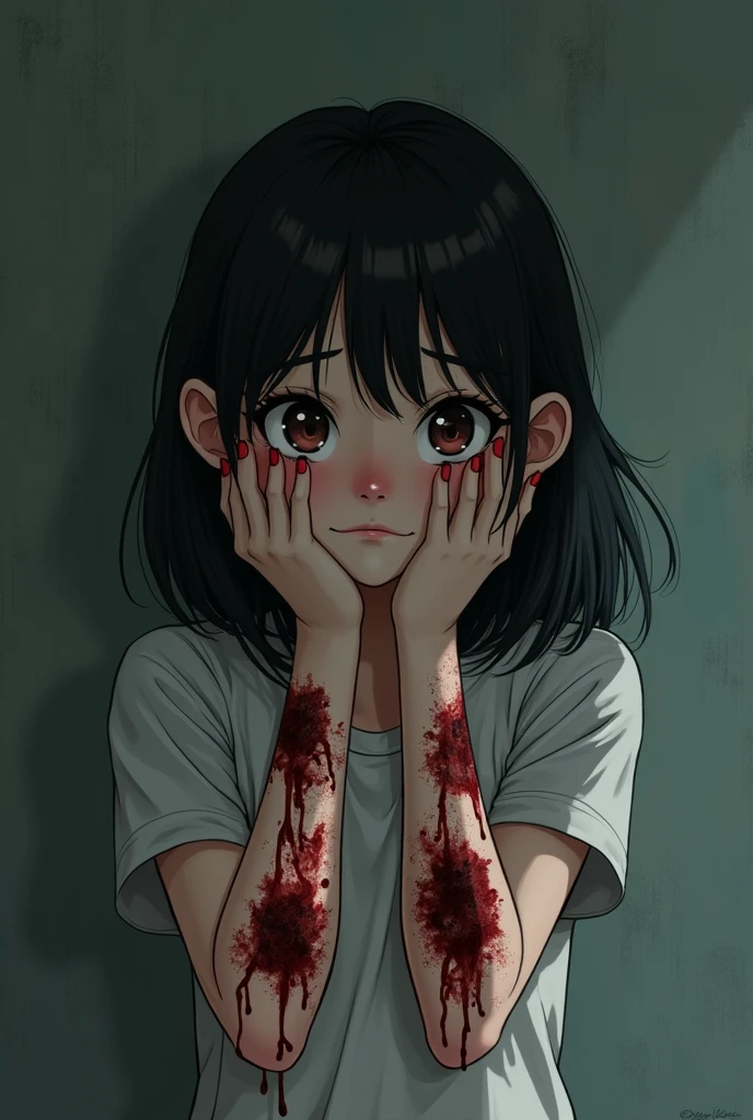 Distorting your beautiful face、With tears and a runny nose、With blood dripping from his limbs、While leaking urine and love juice from the lower mouth