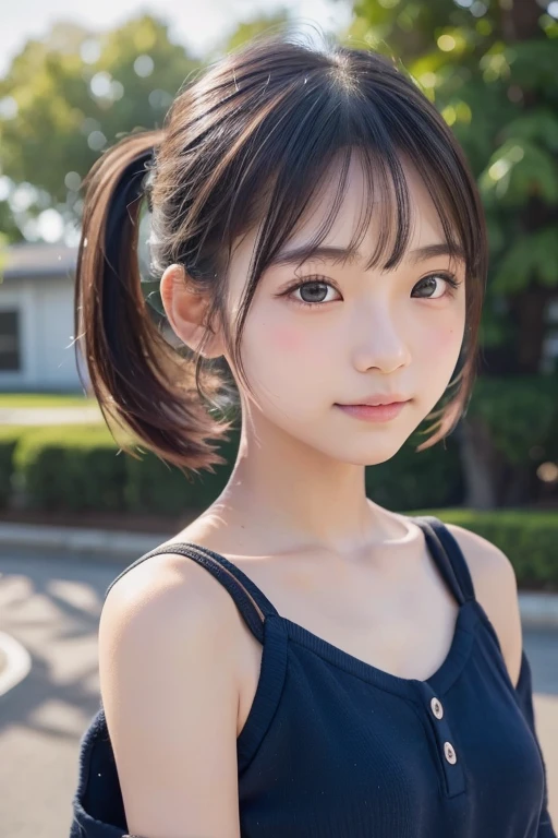 (highest quality:1.2), masterpiece,
(So cute:1.3), alone, Are standing, View audience, Cowboy Shot,Very detailed、masterpiece、highest quality、Ultra-high resolution energy A、8K High Resolution、Photogenic transparency、Detailed eyes、Gradation、Perfect anatomical figure , Nikon Z9 80mm Lens, Beautiful posture、yes、Browsing Caution、Thin eyebrows、Detailed eyes、Detailed nose、Mouth Details、Fine ears、Golden ratio face、(Waiting for a kiss)、(Curvaceous)、(Ideal ratio)、High definition eyes and feet、Long neck、eyelash、(Black Hair、Blunt bangs, ponytail, The forehead is hidden by the bangs:1.2)、(((Natural soft light、Eye highlights)))、(Realistic:1.4), Shadow、(Best image quality:1.0), (超A high resolution:1.0), 8k, RAW Photos, (masterpiece:0.2), Curvaceous、(Seductive pose:1.5)、When the light hits your face,that&#39;It&#39;s getting brighter、Geometric background:1.3、dark、Cute girl hair、avert your eyes、highest quality、Very detailed、High quality details、(Big Breasts、Emphasize the chest:1.8)、(smile、Pink Lips、plump lower lip:1.4)、(Crop Top:1.4),(City night view, roof:1.4)