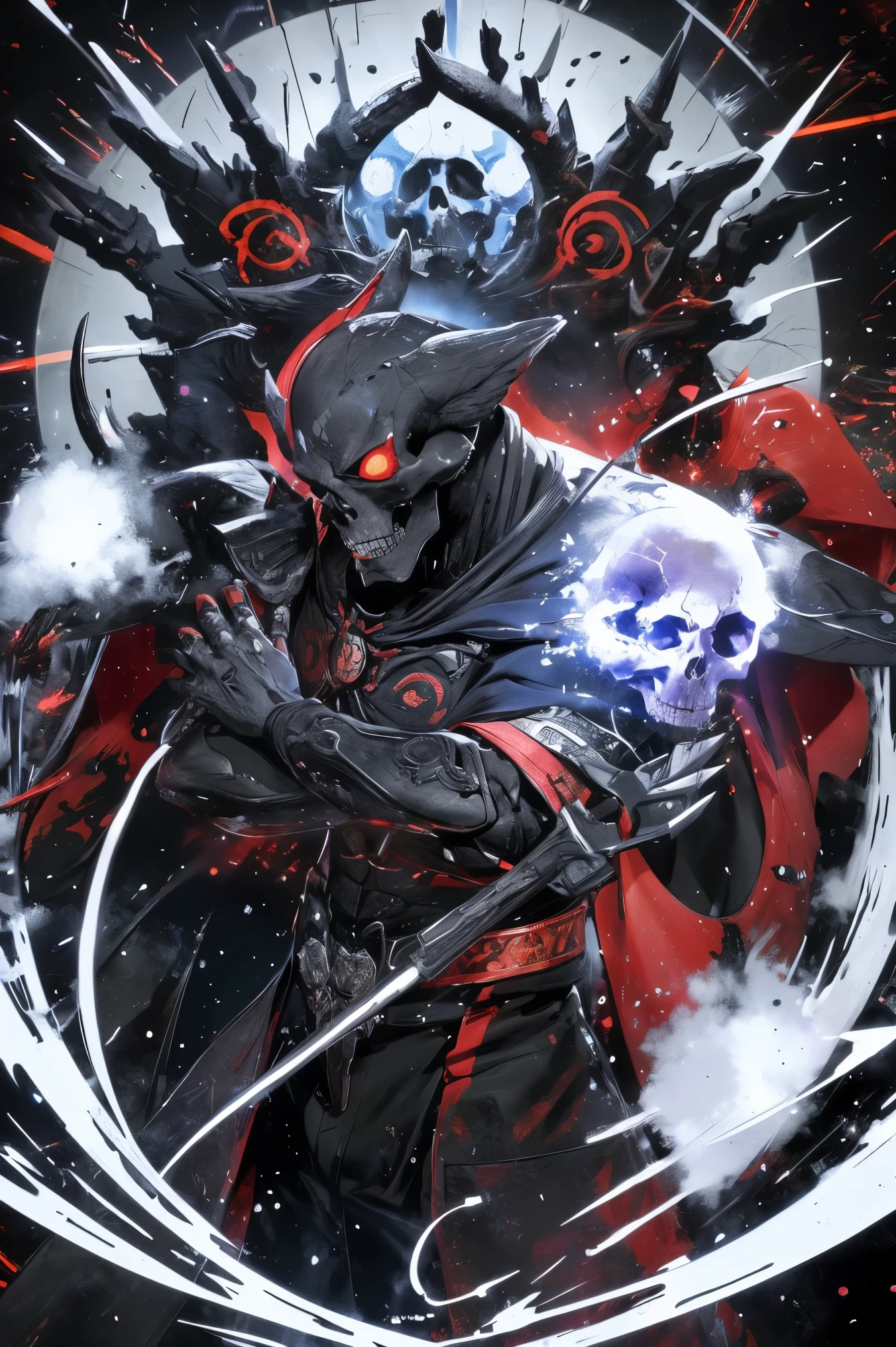 Anime characters ,Bright eyes are surrounded by skulls and flames.., Hermoso dios masculino de la muerte, badass anime 8k, Epic anime artwork, anime art wallpaper 4k, anime art wallpaper 4k, Anime art wallpaper 8k , Detailed digital anime art, Anime wallpaper , Fondo de pantalla de anime 4k, Detailed Key Anime Art , Anime wallpapers 4k, Fondo de pantalla de anime 4k
