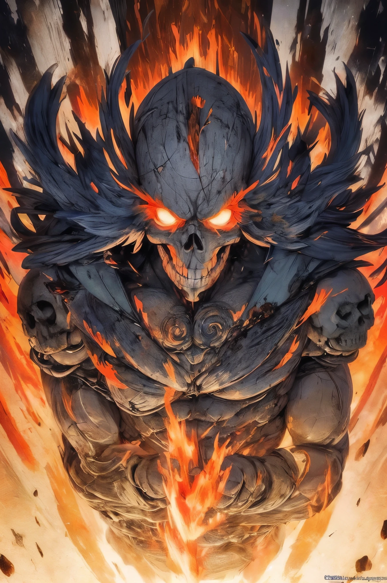  Anime characters ，Bright eyes are surrounded by skulls and flames.., Hermoso dios masculino de la muerte, badass anime 8k, Epic anime artwork, anime art wallpaper 4k, anime art wallpaper 4k,  Anime art wallpaper 8k , Detailed digital anime art,  Anime wallpaper , Fondo de pantalla de anime 4k,  Detailed Key Anime Art , Anime wallpapers 4k, Fondo de pantalla de anime 4k