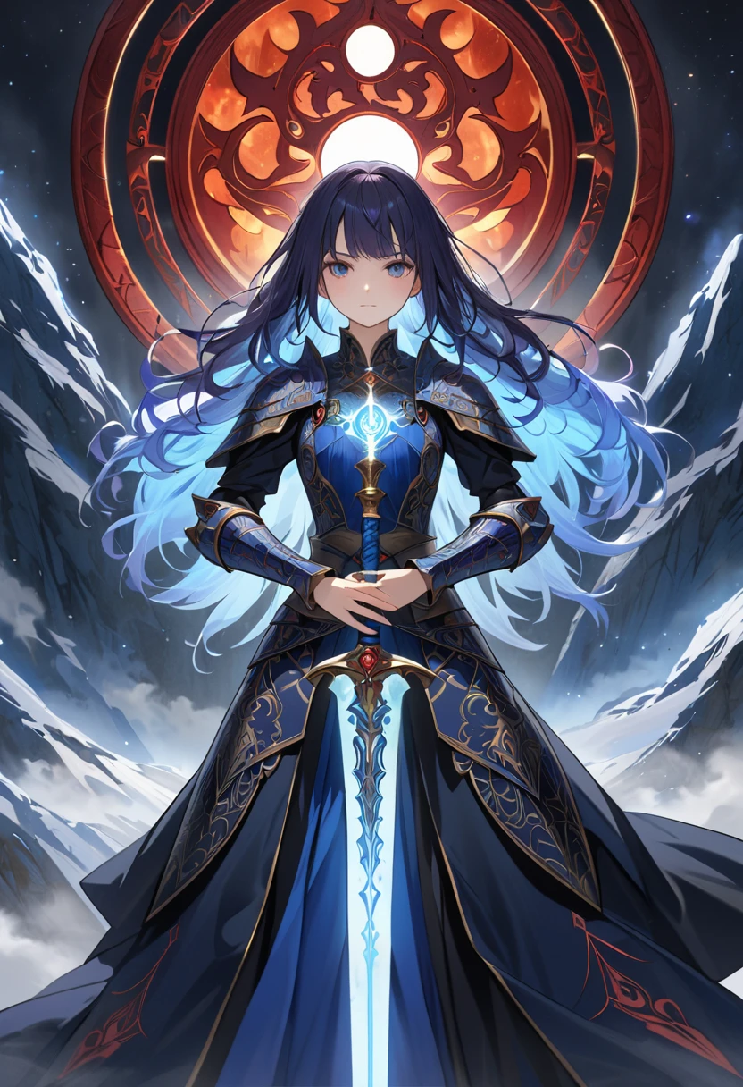 Lyria is an enchanting young girl, around 8 years old, with a unique and mysterious presence. Her long, jet-black hair falls softly down her back, and her bright blue eyes shine with intelligence and curiosity. Despite her small and agile frame often leading others to underestimate her, Lyria is resilient and determined. Her pale skin contrasts strikingly with her dark hair, and she usually wears simple, practical clothing that allows for freedom of movement—vital for her adventurous life. As a demon disguised by Elara to appear human, Lyria possesses extraordinary physical and magical abilities, though she is not yet fully aware of her potential. Elara, who gave her the surname "Endfield" as a sign of love and protection, teaches her magic and basic sword techniques, in which Lyria shows remarkable talent. Adaptable and quick to learn, Lyria's cheerful and curious nature belies her mysterious past. Her unyielding spirit and close bond with Elara drive her to see the positive in everything, making her ready to face any challenges ahead with courage and determination.