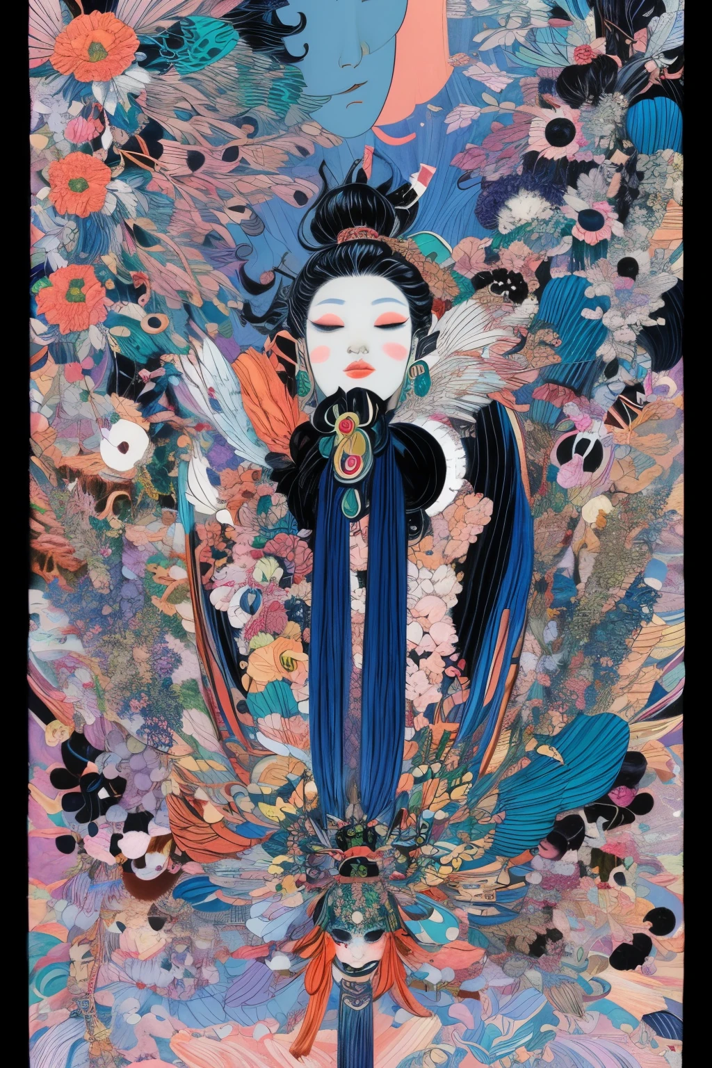 god々 Girl 、 beautiful expression 、(znchn style:1.4)、 official 、masterpiece、 beautiful face、Joy、joy、Abundance、Floral、art、Portraiture、Awareness-raising、 delicate colors 、 profile、 delicate colors 、Post-Grunge、コンセプトart、 paint splashes 、Exquisite depiction。Detailed and elaborate eyes 、artステーションでトレンド、 Josan Gonzales and Ropp、 James Jean 、Victon Gai、 David Laban 、 Mike Mignola 、Loved by Lauri Lee 、 Details、masterpiece、