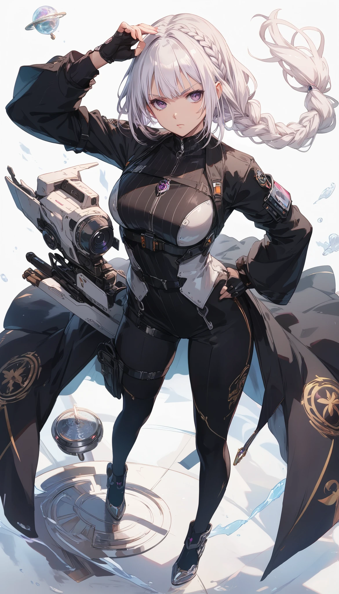 1girls, Female general, Delicate and beautiful face, get blush, Blue pupil,blue hairs,long hair flowing,Angry, Parting lips, Busty chest,Convex buttocks,White military uniform, White military cap,White lace-up boots,perfectly proportioned, Detailed clothing details, glacier,snowfield,Cinematic lighting, filmgrain, Fujicolor, Contrast of light and shade, 8K, Masterpiece, Textured skin, Super detail, hight detail, High quality, high - resolution,