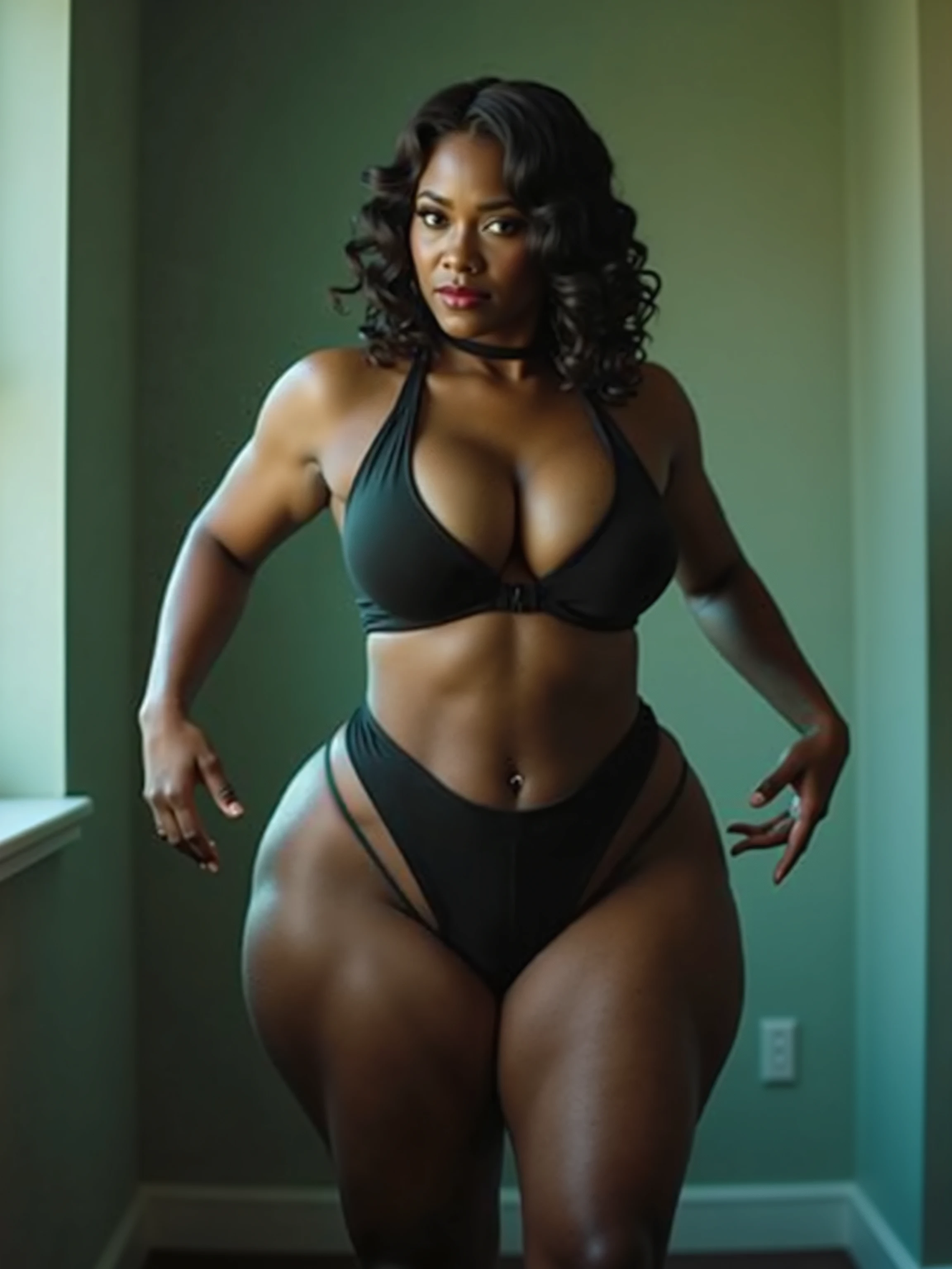 sexy afro-descendant young man with big hips, huge thighs, hourglass waist and a gigantic ass in tight shorts, me dancing sensually for a strong black man in underwear