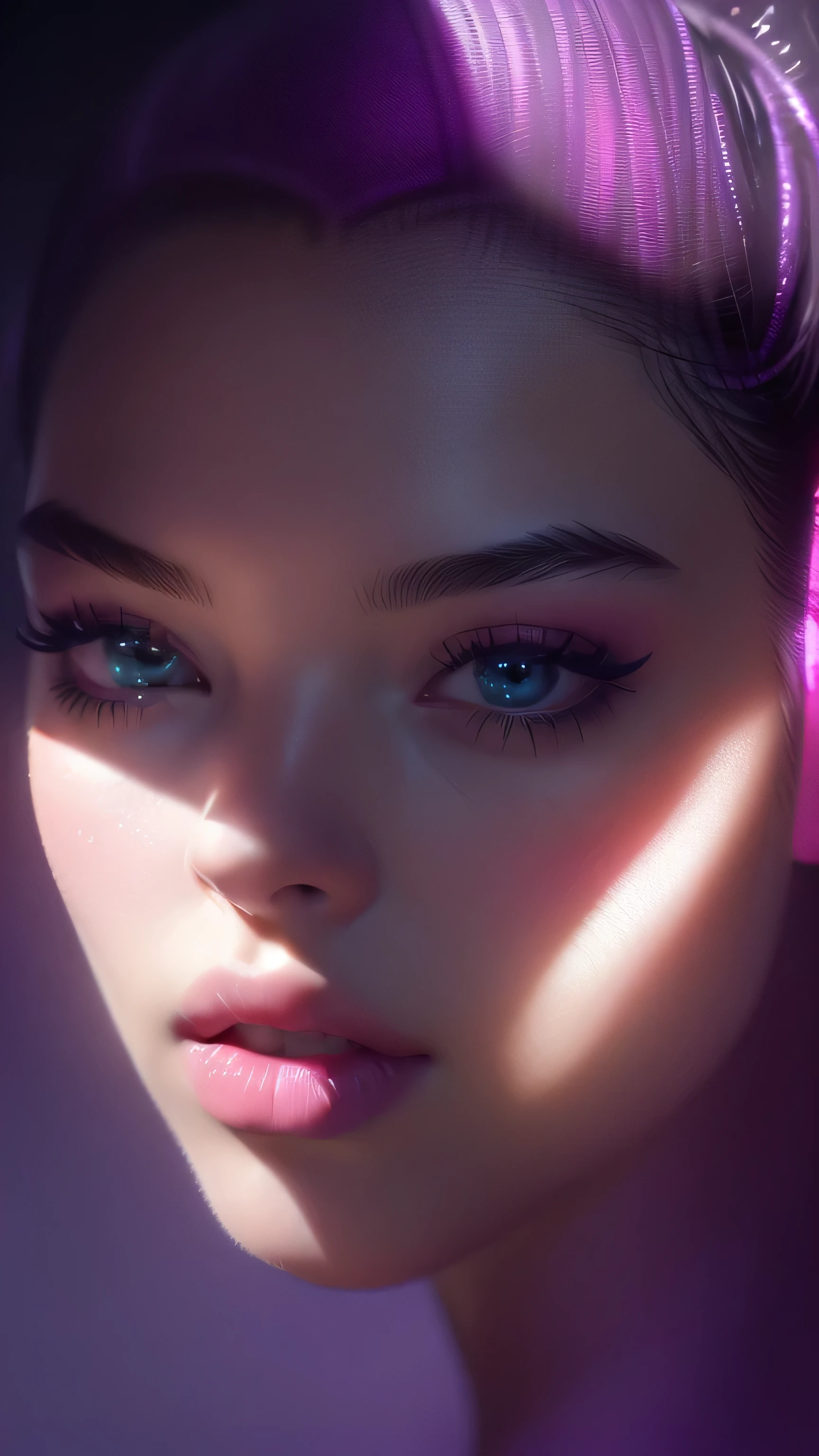 (((ultra realistic))) Photo, masterpiece, top quality, (pale skin), (Ultra detailed face and eyes:1.3), 1 girl, Adult, in a dress, ((Eye makeup, pink mascara)), ((very large detailed lips)), ((Pink волнистые волосы)), ((Stylish hairstyle)) , (Natural breasts), (Slim waist). ((Posing, hands on breast)), photoshoot, (Soft)Lighting, (The play of light and shadows), depth of field, bokeh, (special attention to skin detail: 1.2), Detailed leather texture, skin pores. (Cool atmosphere of the frame. color scheme - black, purple, Pink, Tons), UDR, ((Film grain)), ((rays)), (Glare), ((waist up portrait)) , ultra detialed, 