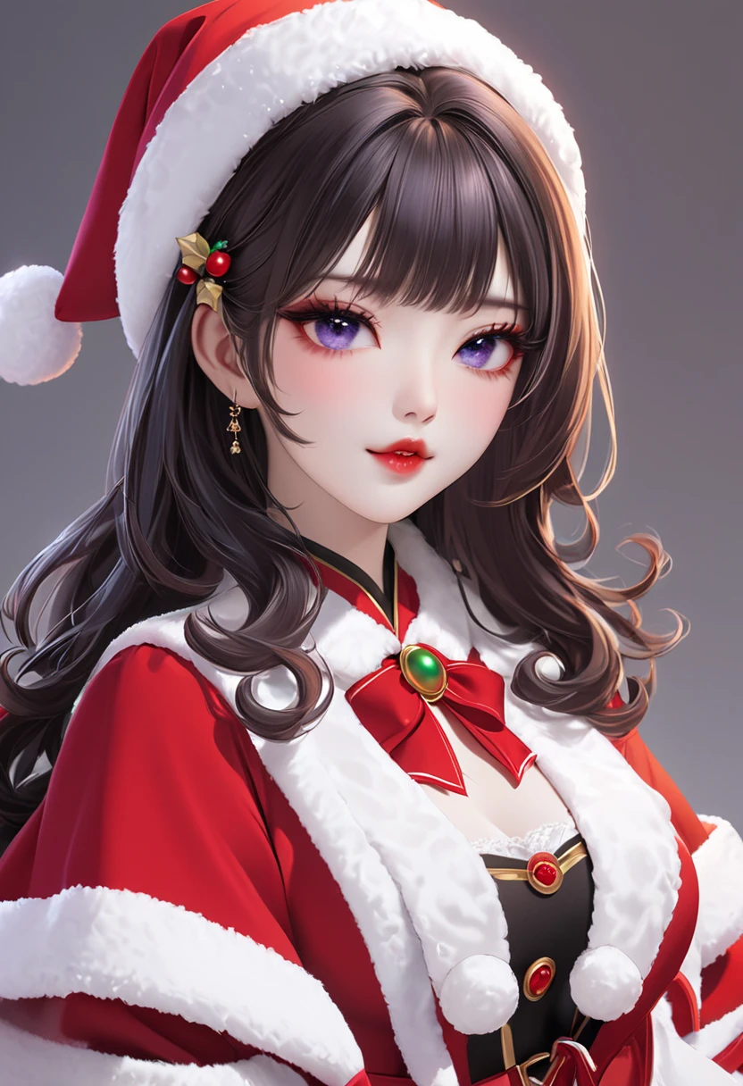   Max Image、Faithful Reproduction 、Thick Hair、Dark lips、 beautiful skin 、 beautiful eyes 、Cute Korean Idol 、Sexy Santa Claus cosplay 、Cute gestures