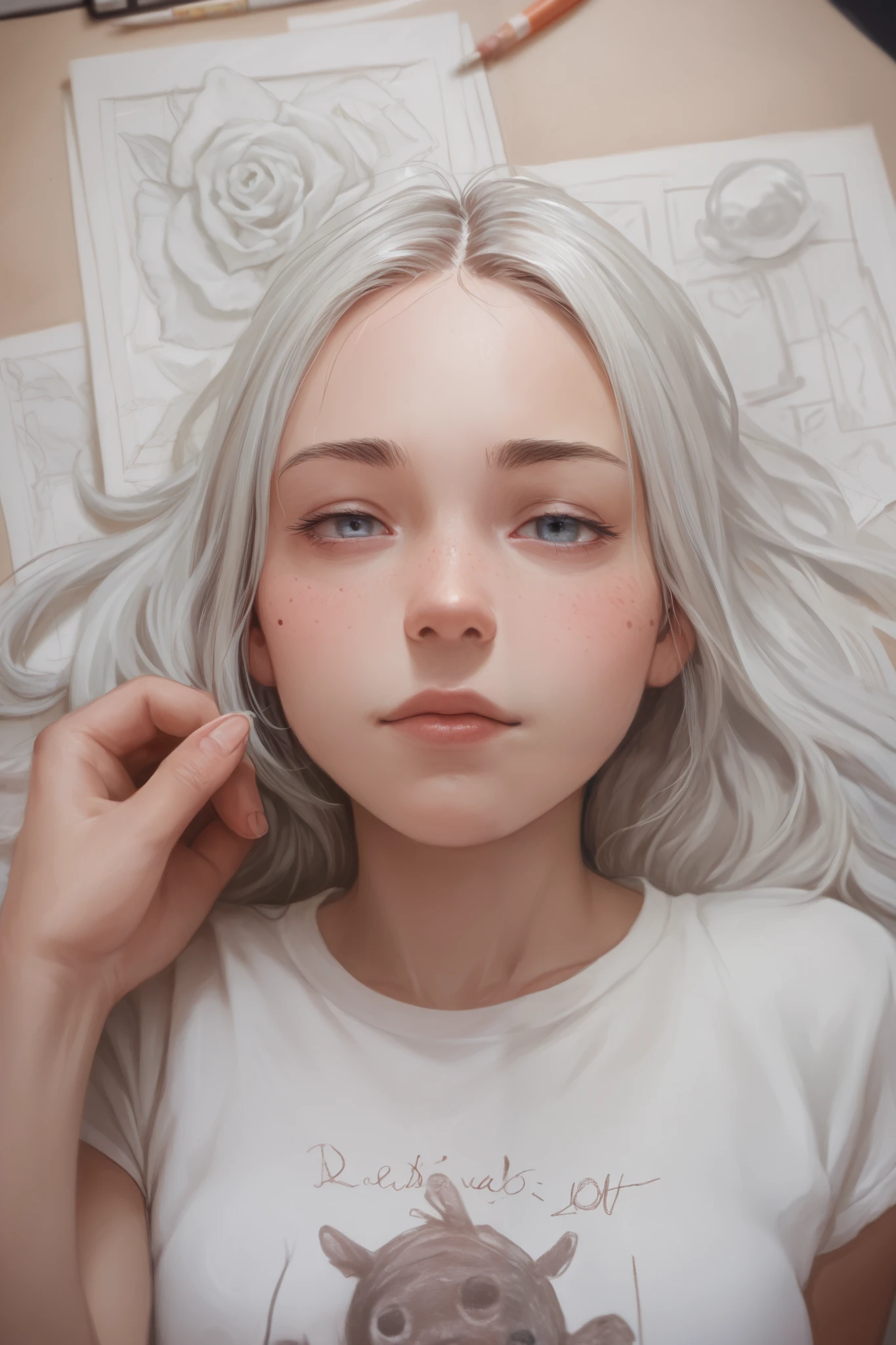 (cartoon style:1.2),  drawing of girl, perfect eyes, detailed face,  