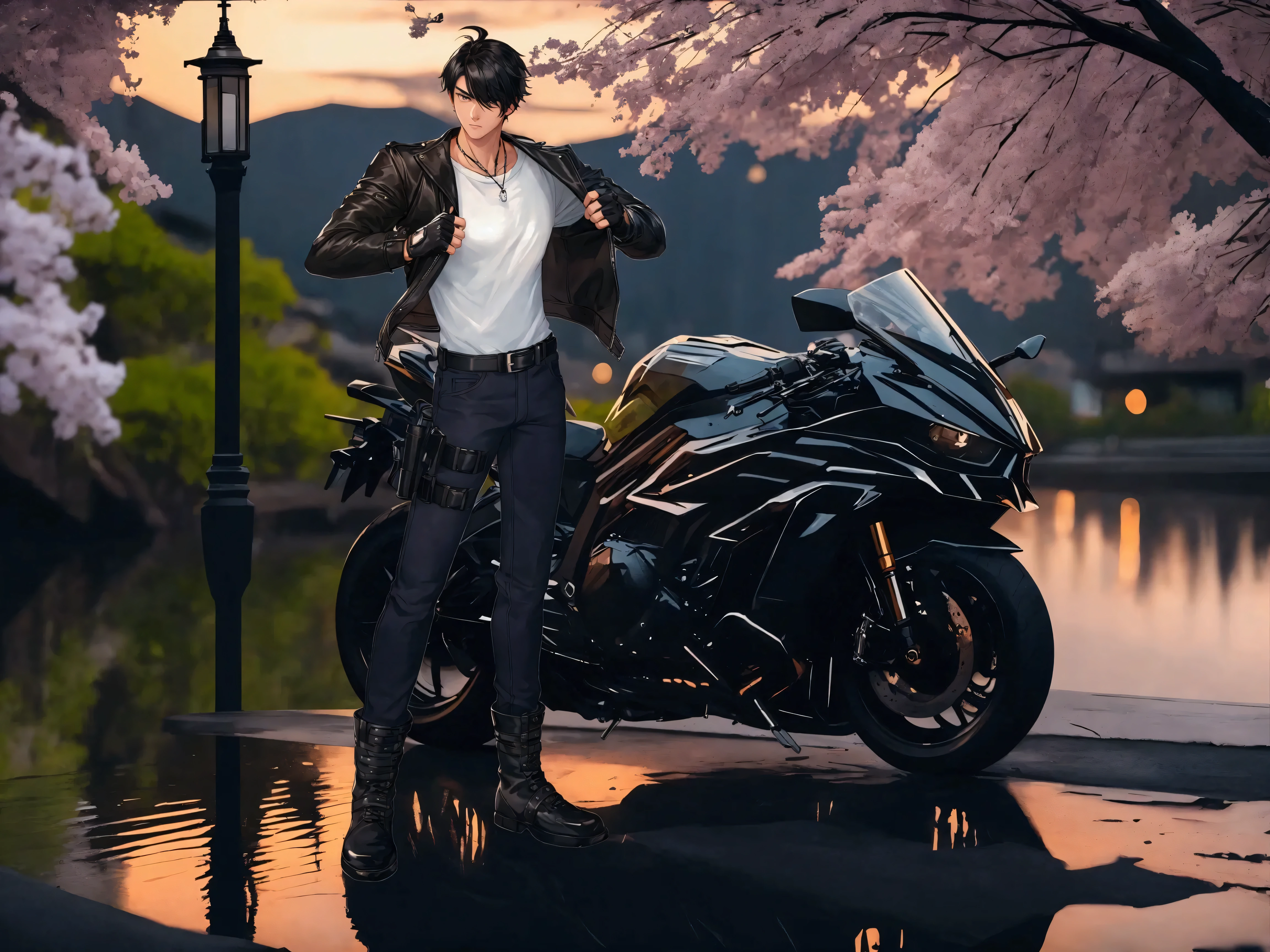 Make this photo anime, handsome boy, realstick