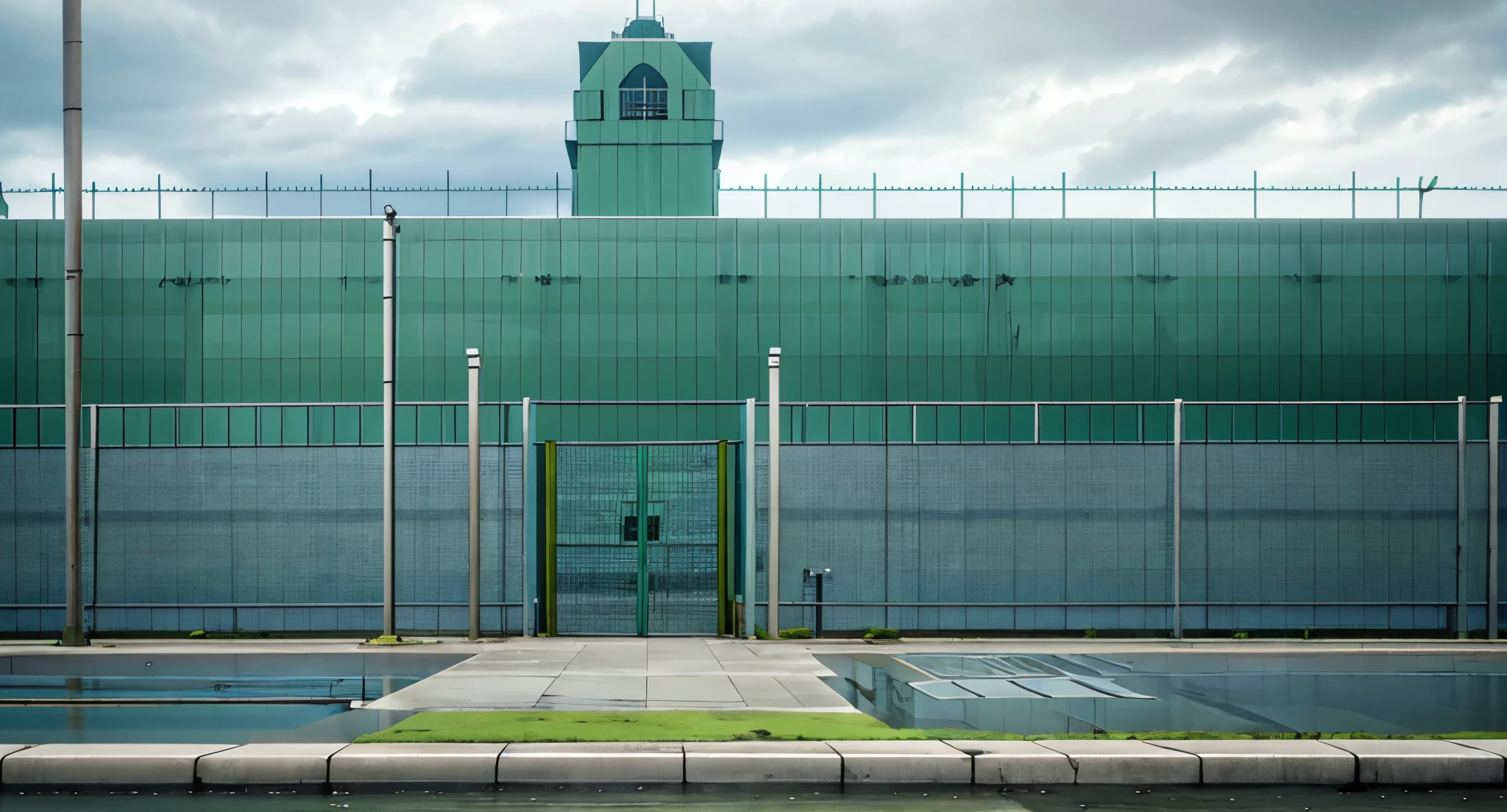 Green Dolphin Street Prison is a maximum security prison facility, unique in the fact that it is built offshore on an island, preventing its detainee from ever escaping to the mainland. 

(Daytime-Cloudy) (Grey Sky) (Raindrops)

(View from the Corrections Administration)


