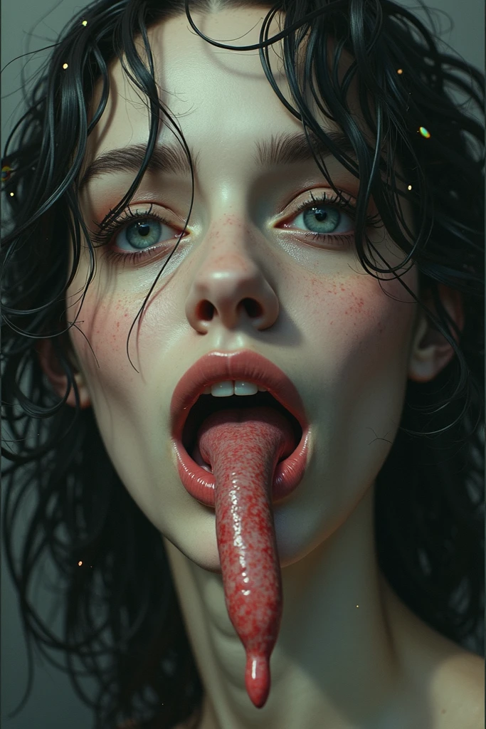 1 girl, short red hair, Blue eyes, freckles, soft smile, (handmade:1.4), (penis:1.2),focus on penis, (naked tits covered in cum:1.3 NFV((after blowjob)), ((cum on face)), monochrome, ink sketch