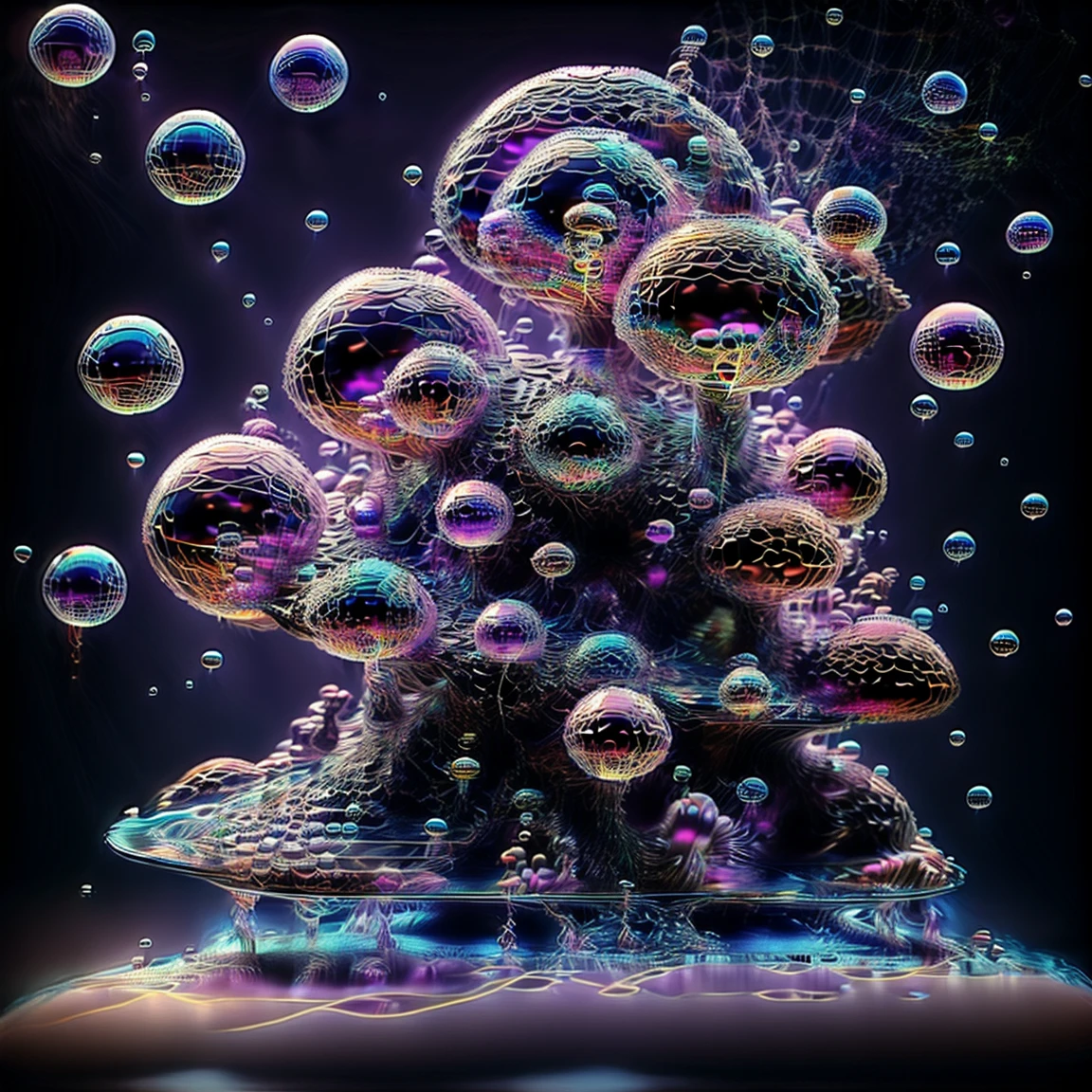 A close up of beautiful bubbles floating on top of each other, LSD, DMT imagery. octane render, psychedelic droplets of water, abstract liquid, and intricate rainbow art. octane render, black 3d fluid simulation,  ethereal bubbles, swirling liquids, and highly detailed, octane render, reflective rainbow bubbles, twisted colors inside of glass spheres, Psilocybin Dream inside an amazing image of light emerging from colors in a shimmering glass morphing out of colors, bright neon and fluorescent colors,very bright, vibrant colors, perfectly formed and symmetrical reflective bubbles and spheres, attention to detail with these beautiful bubbles and spheres, Extreme Hallucinations in a gorgeous piece of  psychedelic digital artwork, Stunning, pixel art, tripped out colors, 4d mandelbulb psychedelics, glass like psychedelic landscape, intricate rainbow environment, psychedelic underwater brightness and glow with neon colors, glowing colors twist inside of translucent glass spheres and bubbles with light and color reflecting off of both in bright fluorescent colors, psychedelic trip, fluorescent and neon aesthetic, psychedelic vibrant colors, bright psychedelic paint splattered backgrounds,swirling spirals and vortex, bright vibrant colors popping out from 3d glass spheres, Rotational Symmetry, Pixel Assets, Portrait photography, Surrealism, Photorealistic, Hyperdetailed, Glass Morphism, Digital Art, Sparkle, Optical Illusion, Glowing Light, Reflective Light, Overexposure, Backlighting, Depth Of Field, Spheres and bubbles show perfect Symmetry, UHD, High Details, High Quality, Super Detailed, Full Focus, Awe inspiring, Shockingly unique wallpaper art, Breathtaking, Indescribably Beautiful, Heaven sent images, Best Quality, Award Winning, MasterpieceA close up of beautiful bubbles floating on top of each other, LSD, DMT imagery. octane render, psychedelic droplets of water, abstract liquid, and intricate rainbow art. octane render, black 3d fluid simulation,  ethereal bubbl