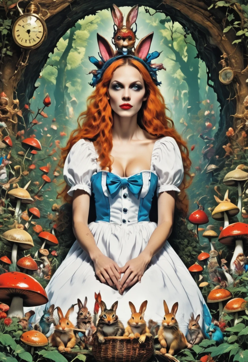 Alice’s Adventures in Wonderland, ((porn)), ((visible anus)), big sagging breasts , rough anal sex))