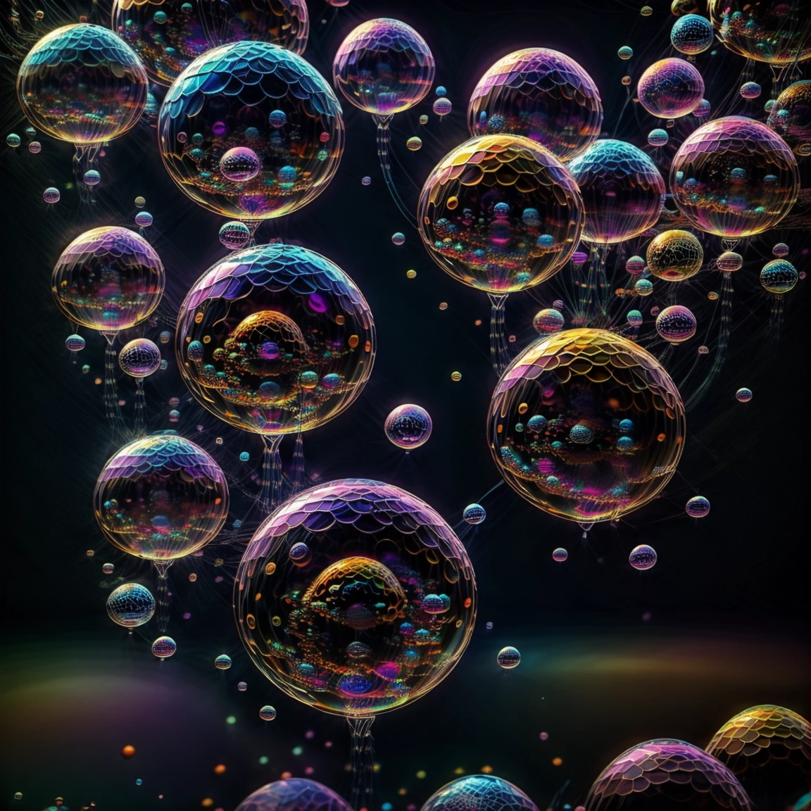 A close up of beautiful bubbles floating on top of each other, LSD, DMT imagery. octane render, psychedelic droplets of water, abstract liquid, and intricate rainbow art. octane render, black 3d fluid simulation,  ethereal bubbles, swirling liquids, and highly detailed, octane render, reflective rainbow bubbles, twisted colors inside of glass spheres, Psilocybin Dream inside an amazing image of light emerging from colors in a shimmering glass morphing out of colors, bright neon and fluorescent colors,very bright, vibrant colors, perfectly formed and symmetrical reflective bubbles and spheres, attention to detail with these beautiful bubbles and spheres, Extreme Hallucinations in a gorgeous piece of  psychedelic digital artwork, Stunning, pixel art, tripped out colors, 4d mandelbulb psychedelics, glass like psychedelic landscape, intricate rainbow environment, psychedelic underwater brightness and glow with neon colors, glowing colors twist inside of translucent glass spheres and bubbles with light and color reflecting off of both in bright fluorescent colors, psychedelic trip, fluorescent and neon aesthetic, psychedelic vibrant colors, bright psychedelic paint splattered backgrounds,swirling spirals and vortex, bright vibrant colors popping out from 3d glass spheres, Rotational Symmetry, Pixel Assets, Portrait photography, Surrealism, Photorealistic, Hyperdetailed, Glass Morphism, Digital Art, Sparkle, Optical Illusion, Glowing Light, Reflective Light, Overexposure, Backlighting, Depth Of Field, Spheres and bubbles show perfect Symmetry, UHD, High Details, High Quality, Super Detailed, Full Focus, Awe inspiring, Shockingly unique wallpaper art, Breathtaking, Indescribably Beautiful, Heaven sent images, Best Quality, Award Winning, MasterpieceA close up of beautiful bubbles floating on top of each other, LSD, DMT imagery. octane render, psychedelic droplets of water, abstract liquid, and intricate rainbow art. octane render, black 3d fluid simulation,  ethereal bubbl