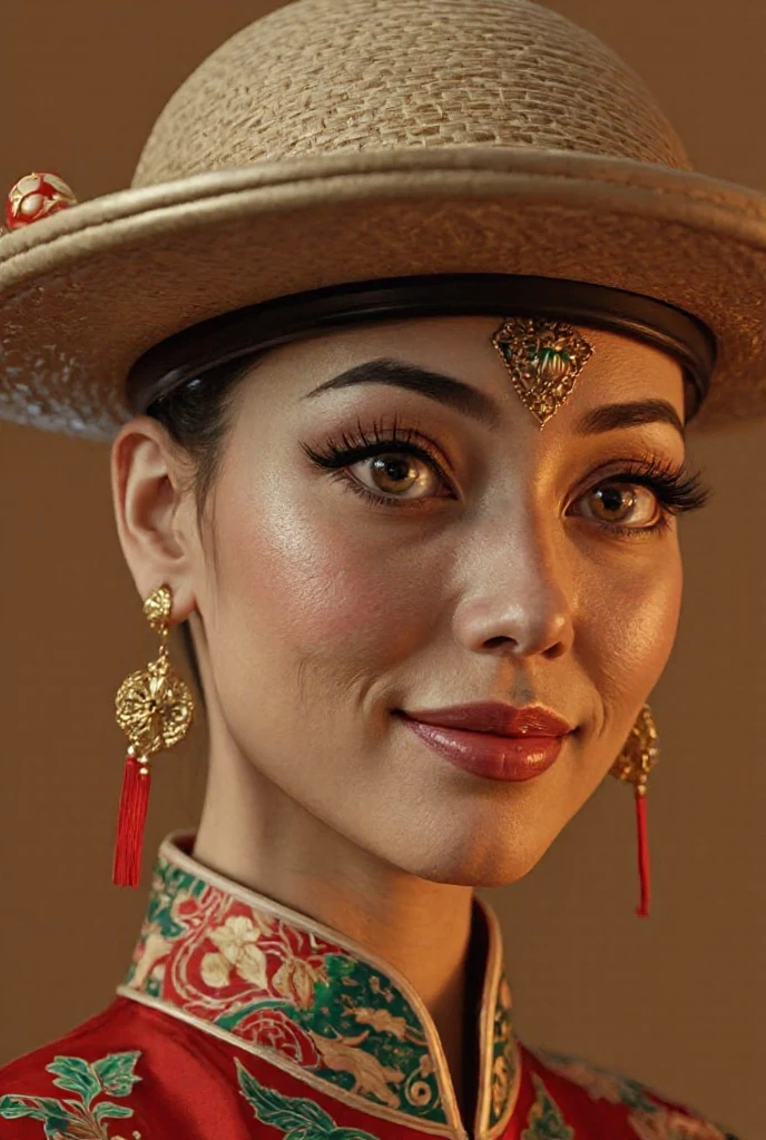 1girl, beautiful detailed eyes, beautiful detailed lips, extremely detailed face and features, long eyelashes, china dress, light smile, closed mouth, cowboy shot, origin, simple background, best quality, 4k, 8k, highres, masterpiece:1.2, ultra-detailed, realistic, photorealistic:1.37, HDR, UHD, studio lighting, professional, vivid colors, bokeh