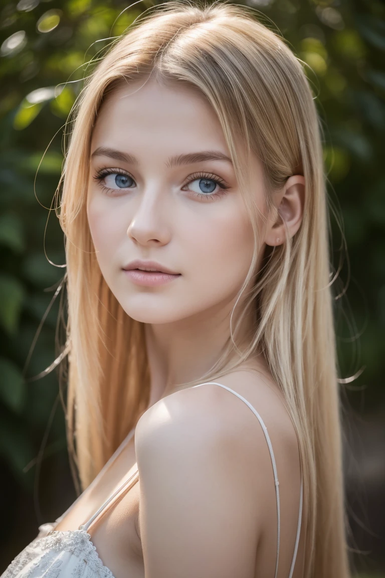angel, armor gold , young blonde woman，beautiful blonde woman dress white, (masterpiece, best quality, high resolution:1.4), 1girl, angel, skin pores texture, Hair blonde, HD , Photography, movie, cinematic, full Body, Realistic, (8k, RAW photo, best quality, masterpiece:1.2), (realistic, photo-realistic:1.33), best quality, detailed eyes blue, cute,natural lighting, depth of field, film grain, wrinkled skin, sharp, detailed and realistic portrait of a woman ,(freckles:0.5) , outside, wearing a white t shirt, staring at camera, chapped lips, soft natural lighting, portrait photography, magical photography, dramatic lighting, photo realism, ultra-detailed, intimate portrait composition, Leica 50mm,